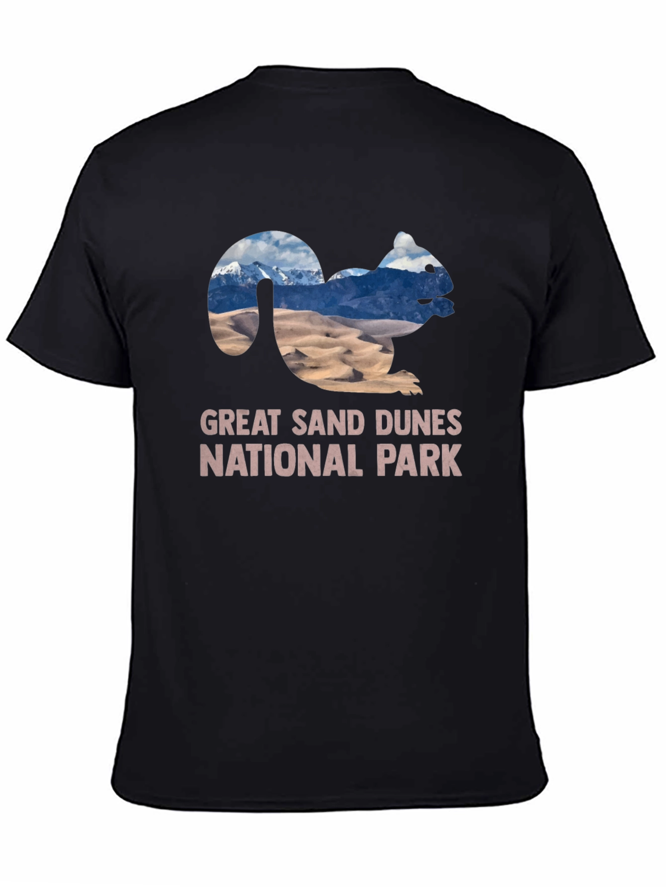 Great Sand Dunes NP Squirrel Black T-Shirt