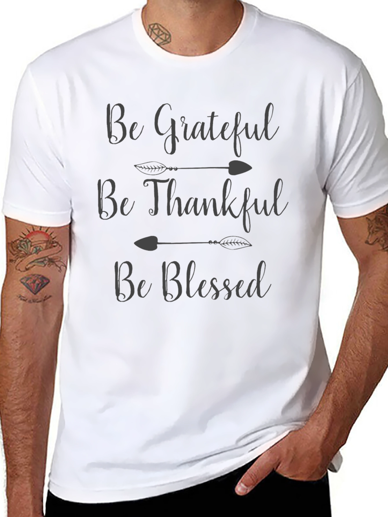 Grateful Thankful Blessed Arrow Tee