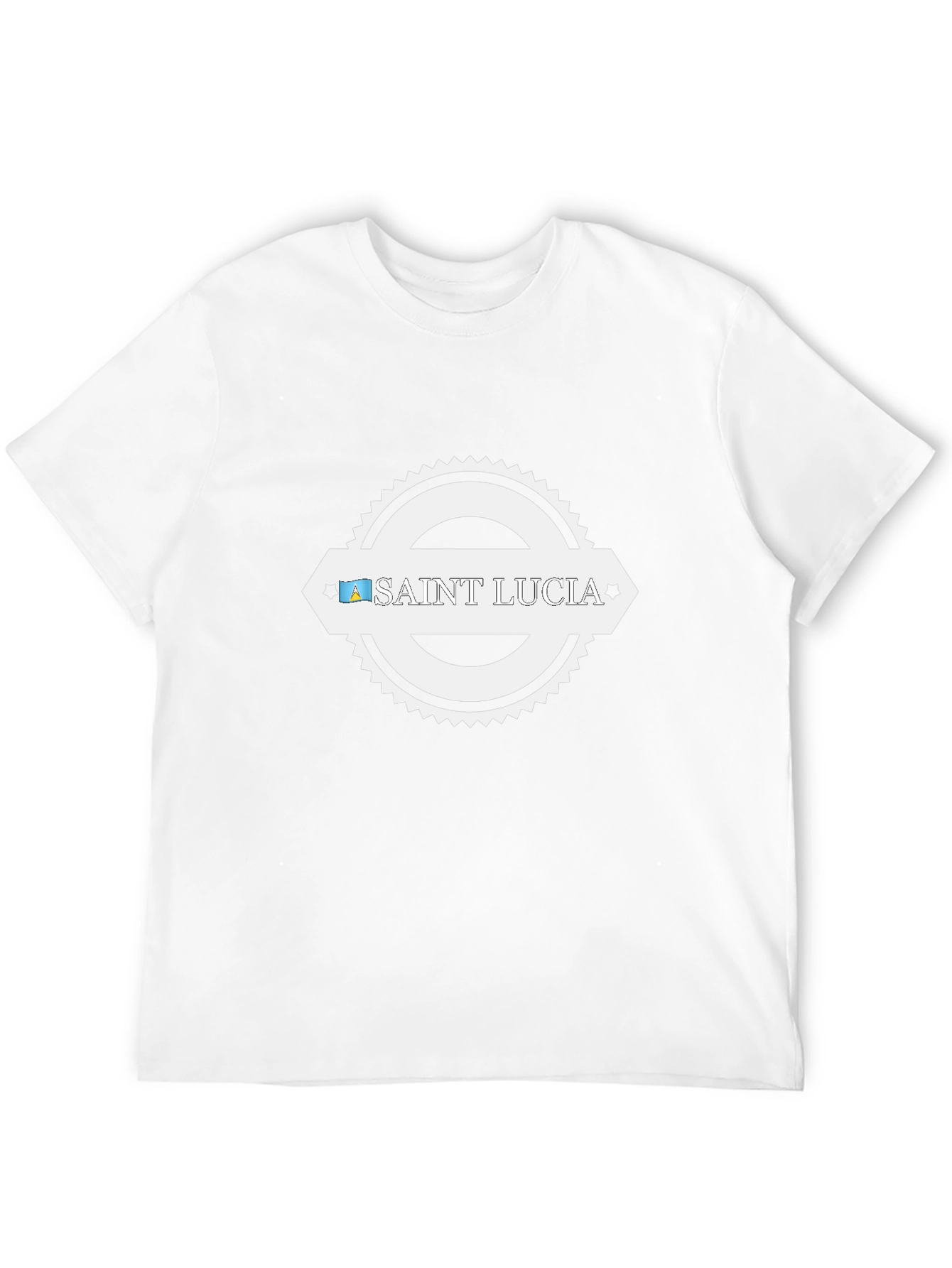 Saint Lucia Graphic T-Shirt Black Cotton Blend Tee