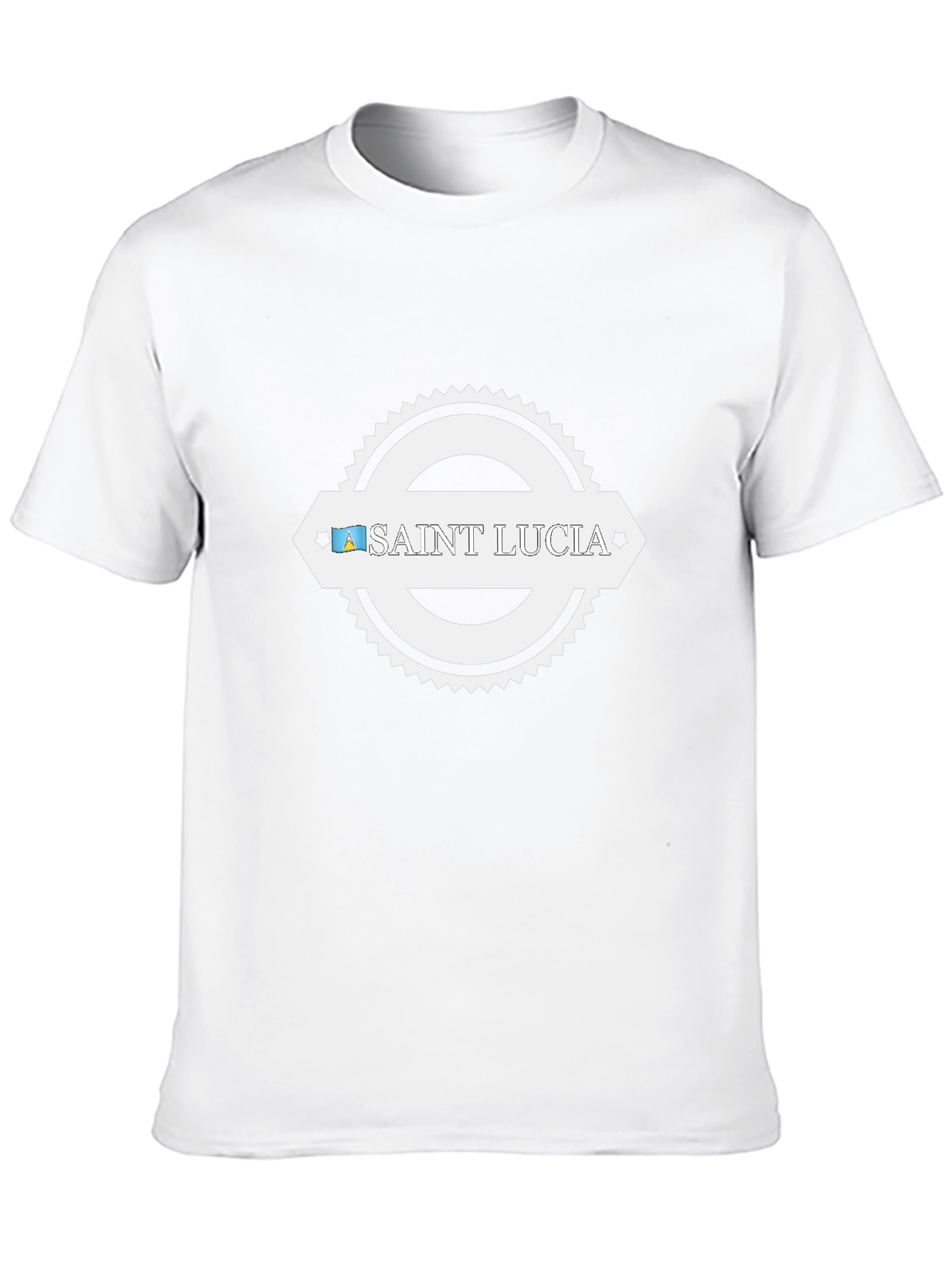 Saint Lucia Graphic T-Shirt Black Cotton Blend Tee