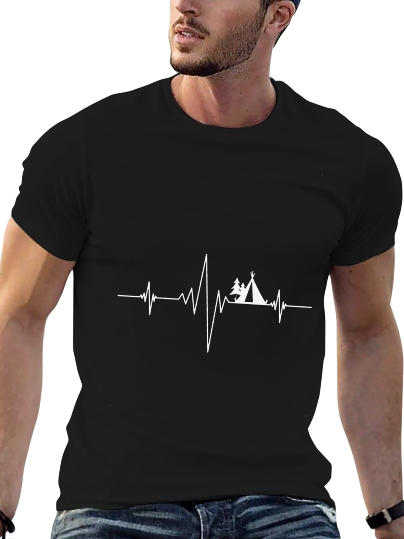 Camping Heartbeat T-Shirt - Nature Lover Tee