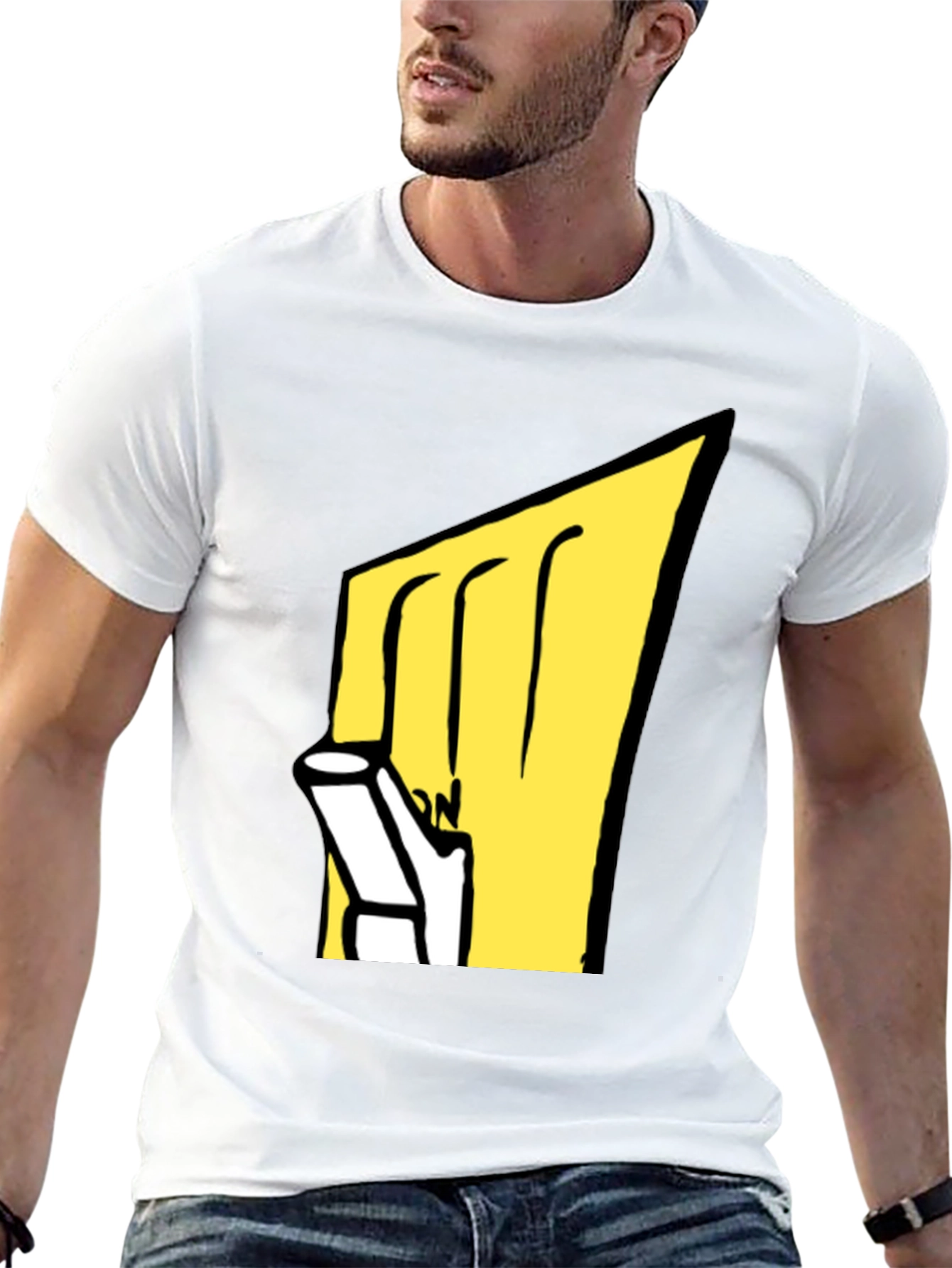Cartoon Graphic Tee - Black Cotton Blend