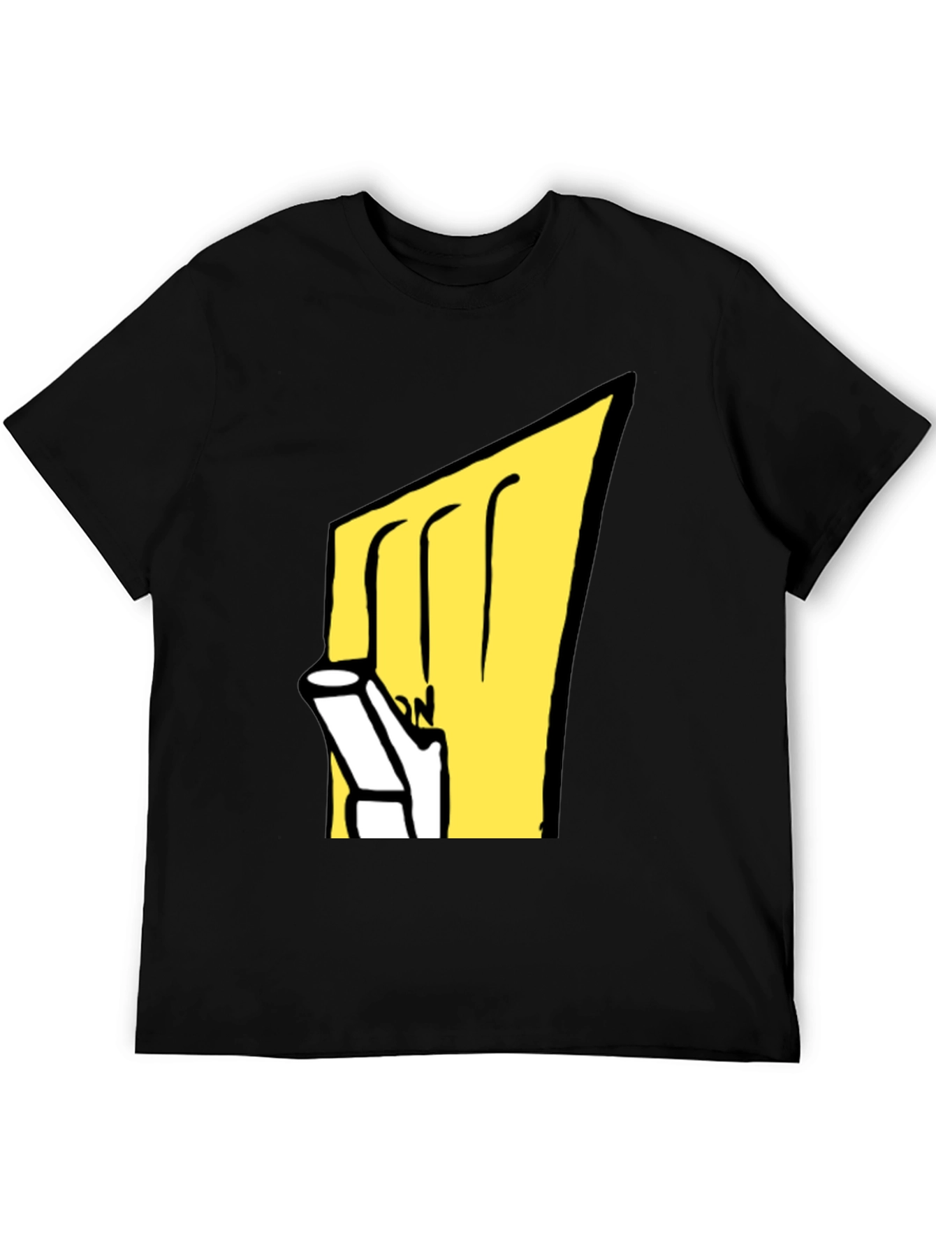 Cartoon Graphic Tee - Black Cotton Blend