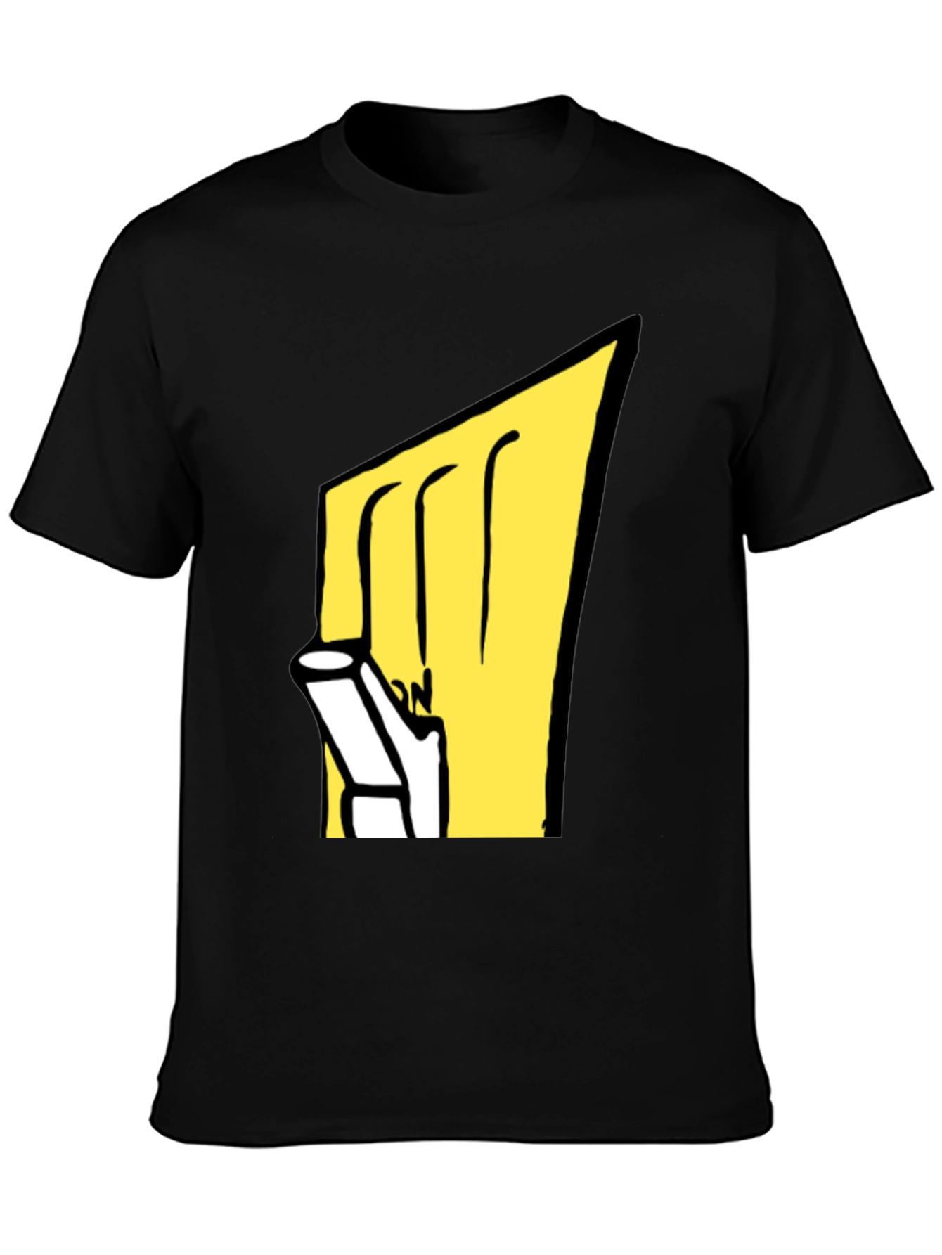 Cartoon Graphic Tee - Black Cotton Blend