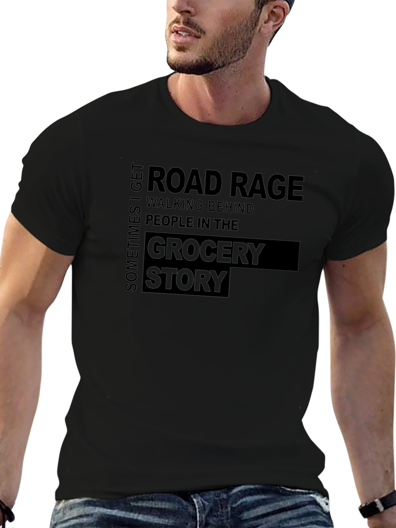 Road Rage Grocery Store Graphic T-Shirt