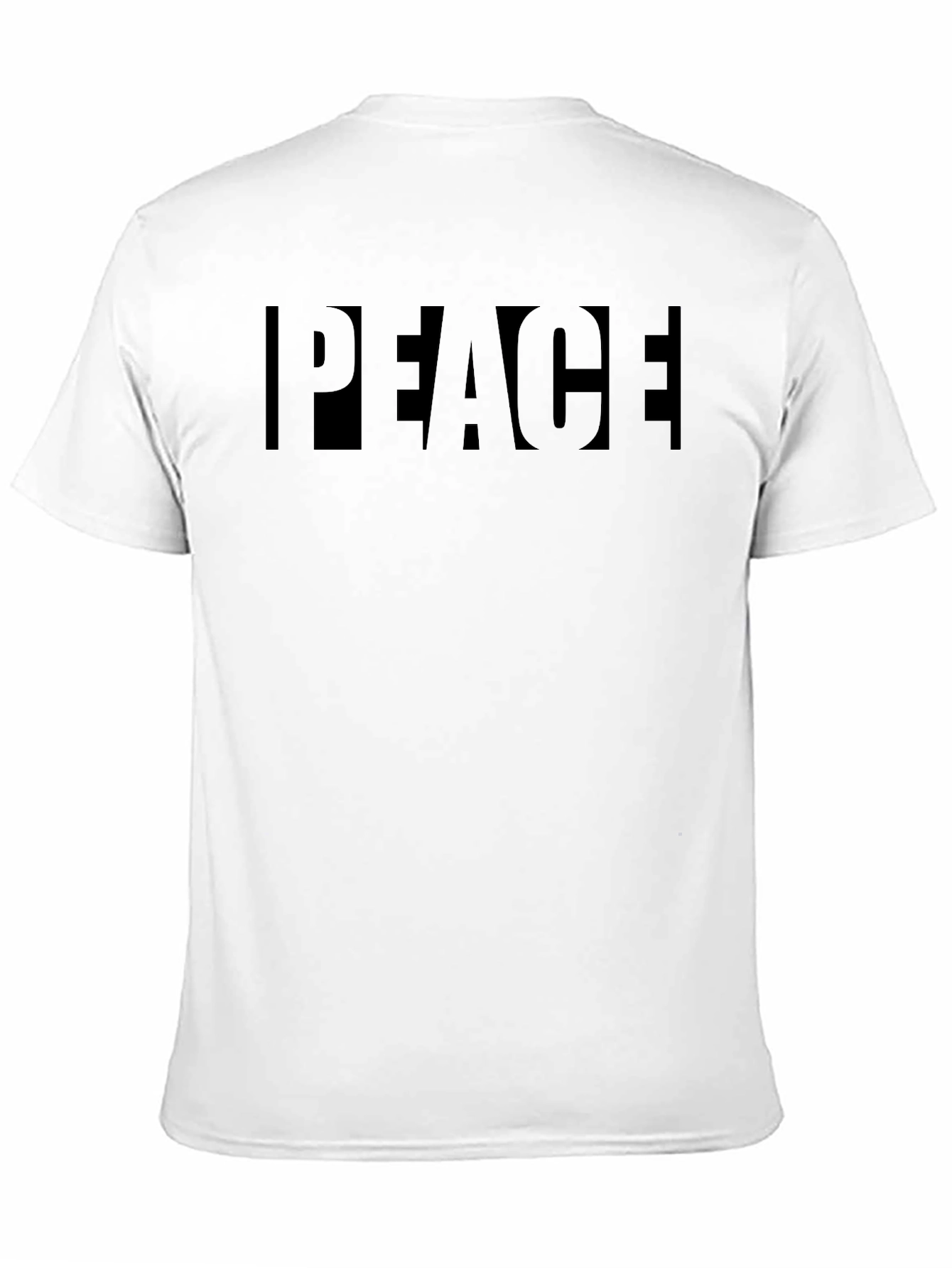 Mens Black Peace Graphic Crew Neck T-Shirt