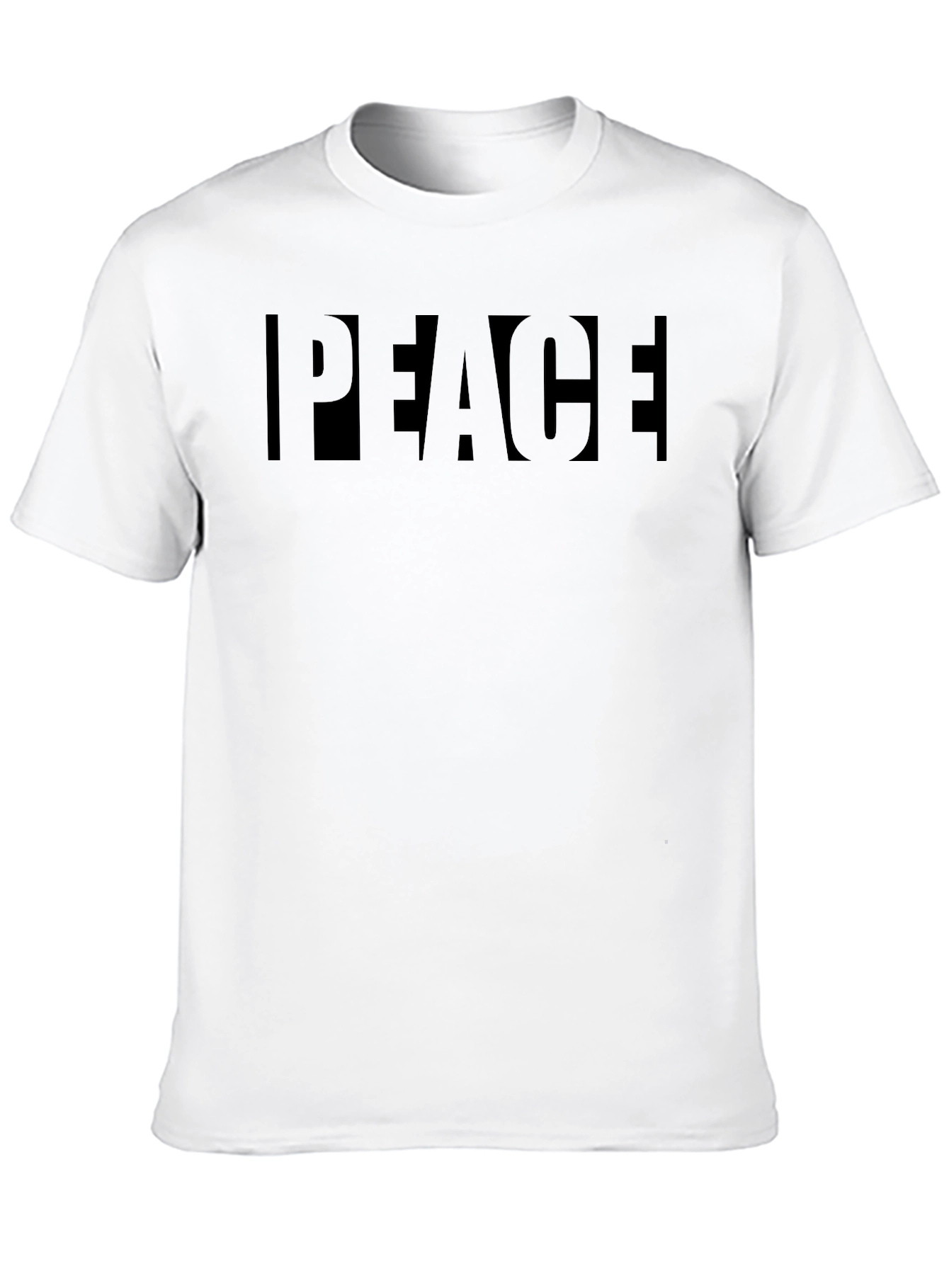 Mens Black Peace Graphic Crew Neck T-Shirt