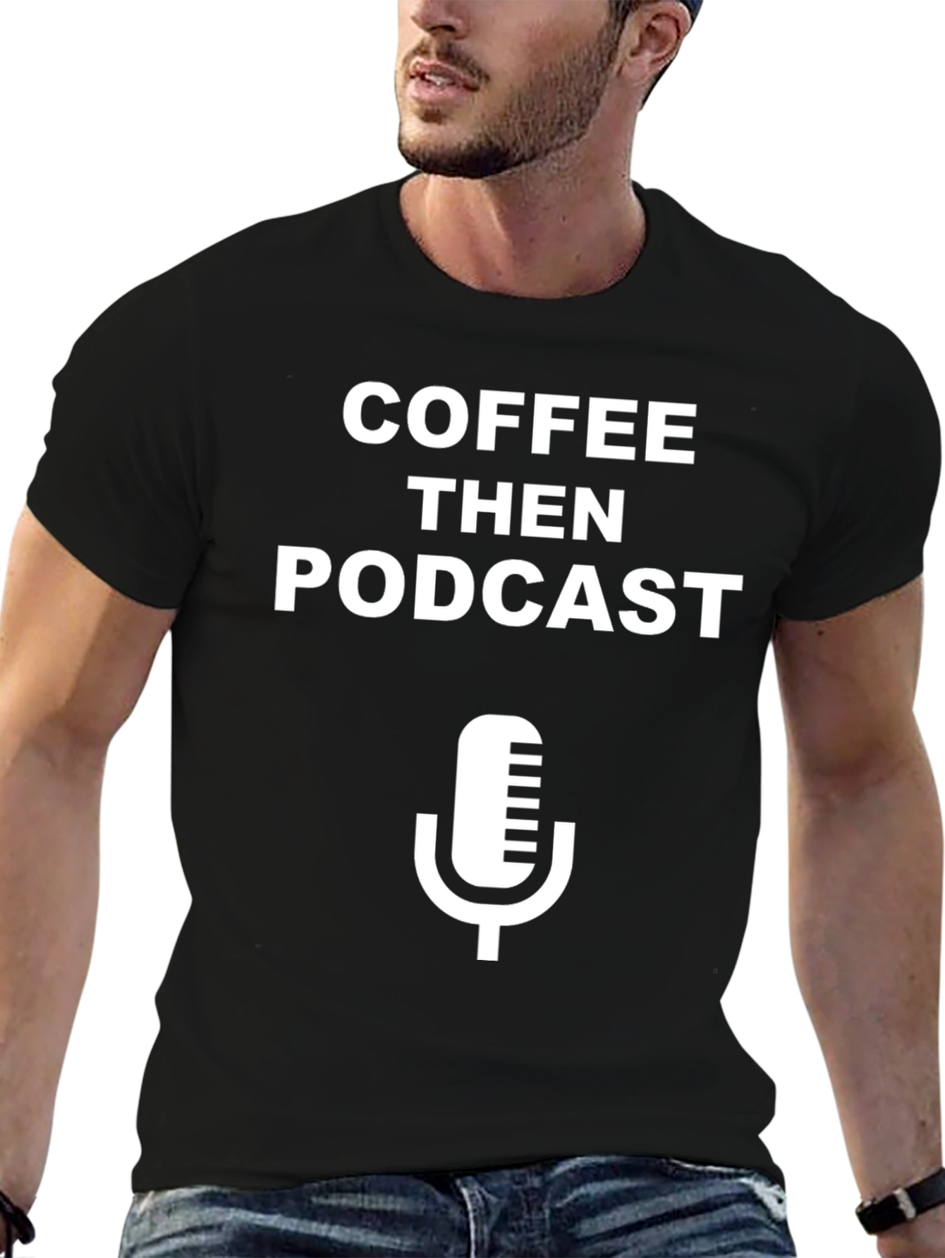 Coffee Then Podcast Black Graphic T-Shirt