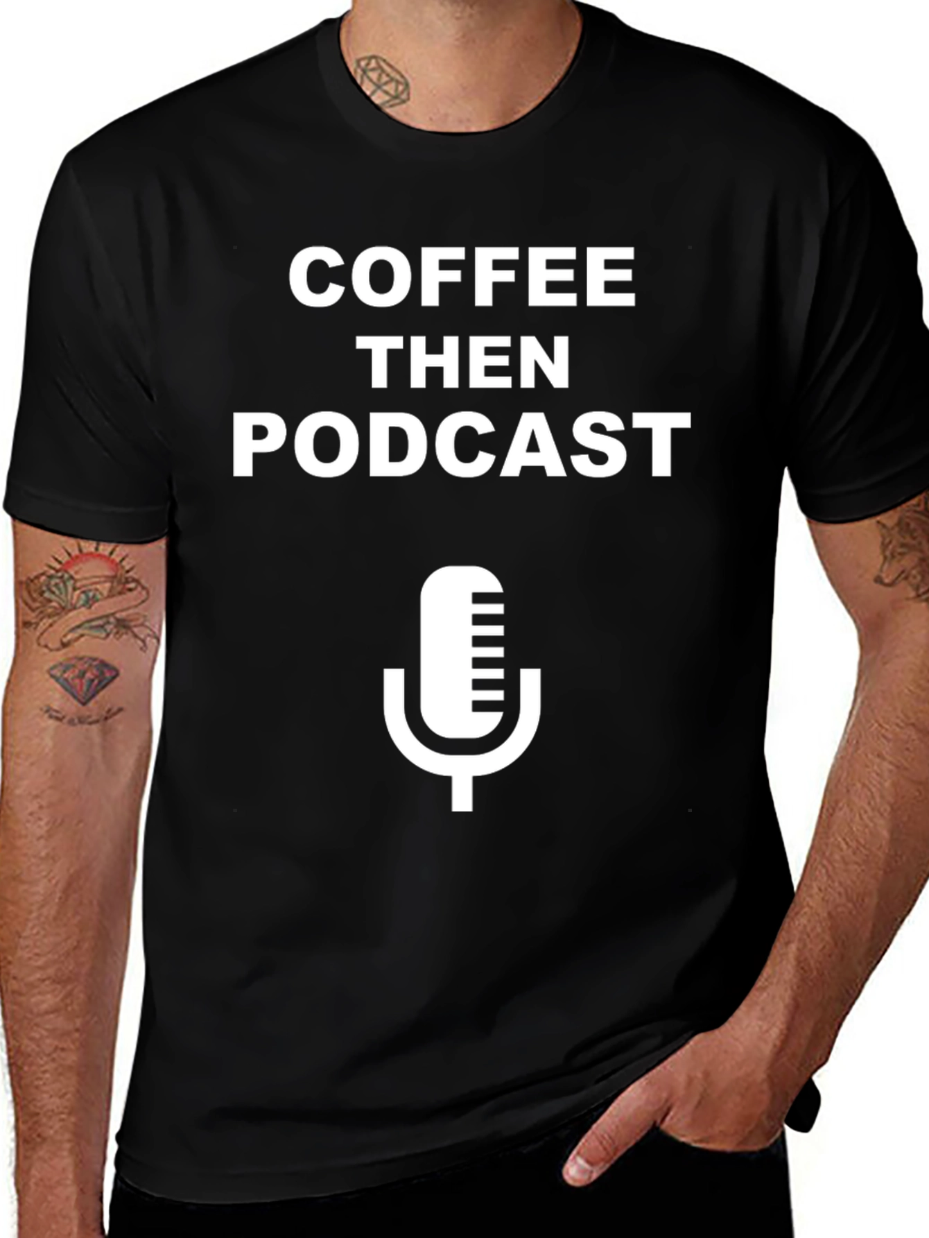 Coffee Then Podcast Black Graphic T-Shirt