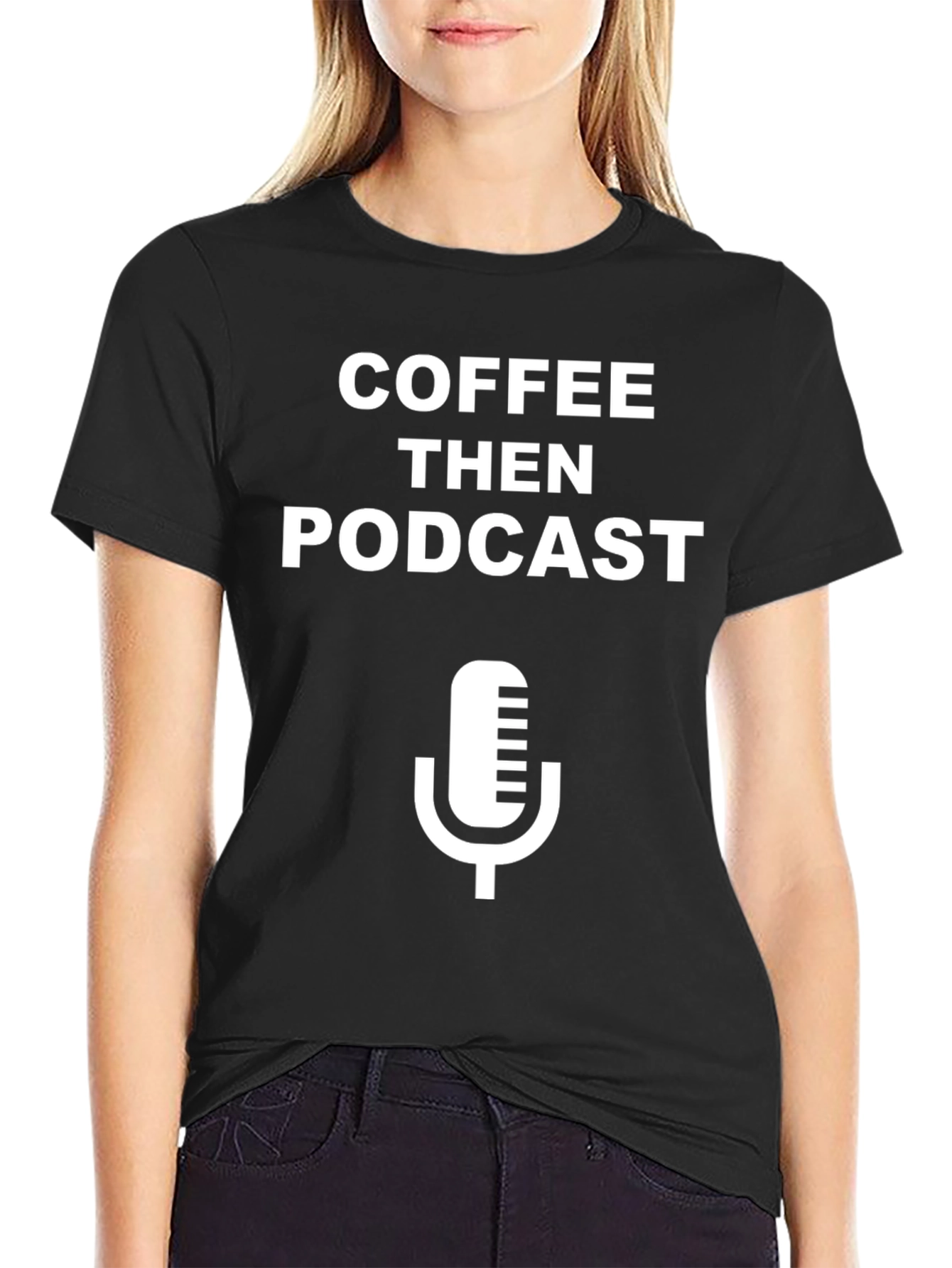 Coffee Then Podcast Black Graphic T-Shirt