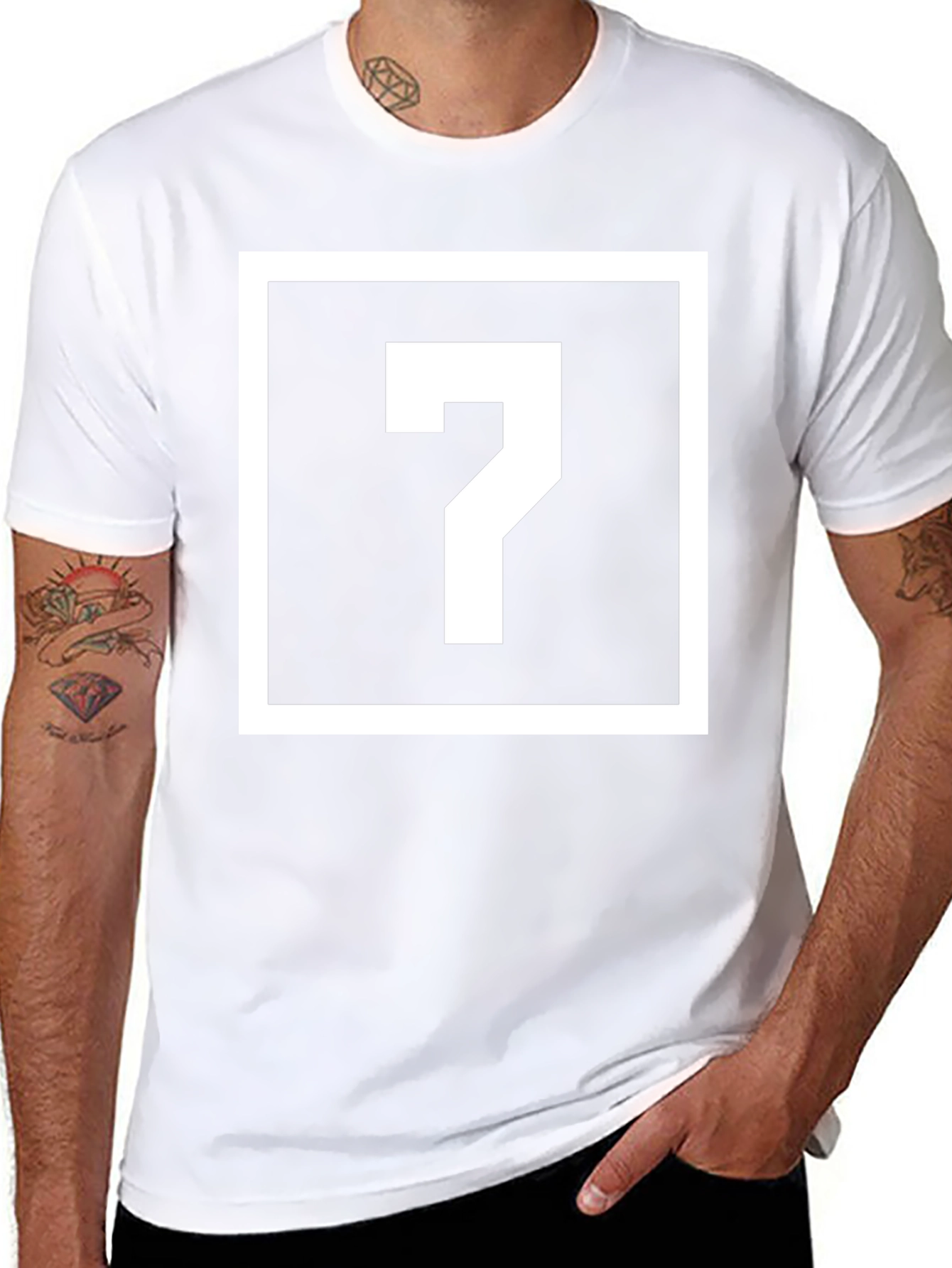 Mystery Question Mark Graphic Tee - Black