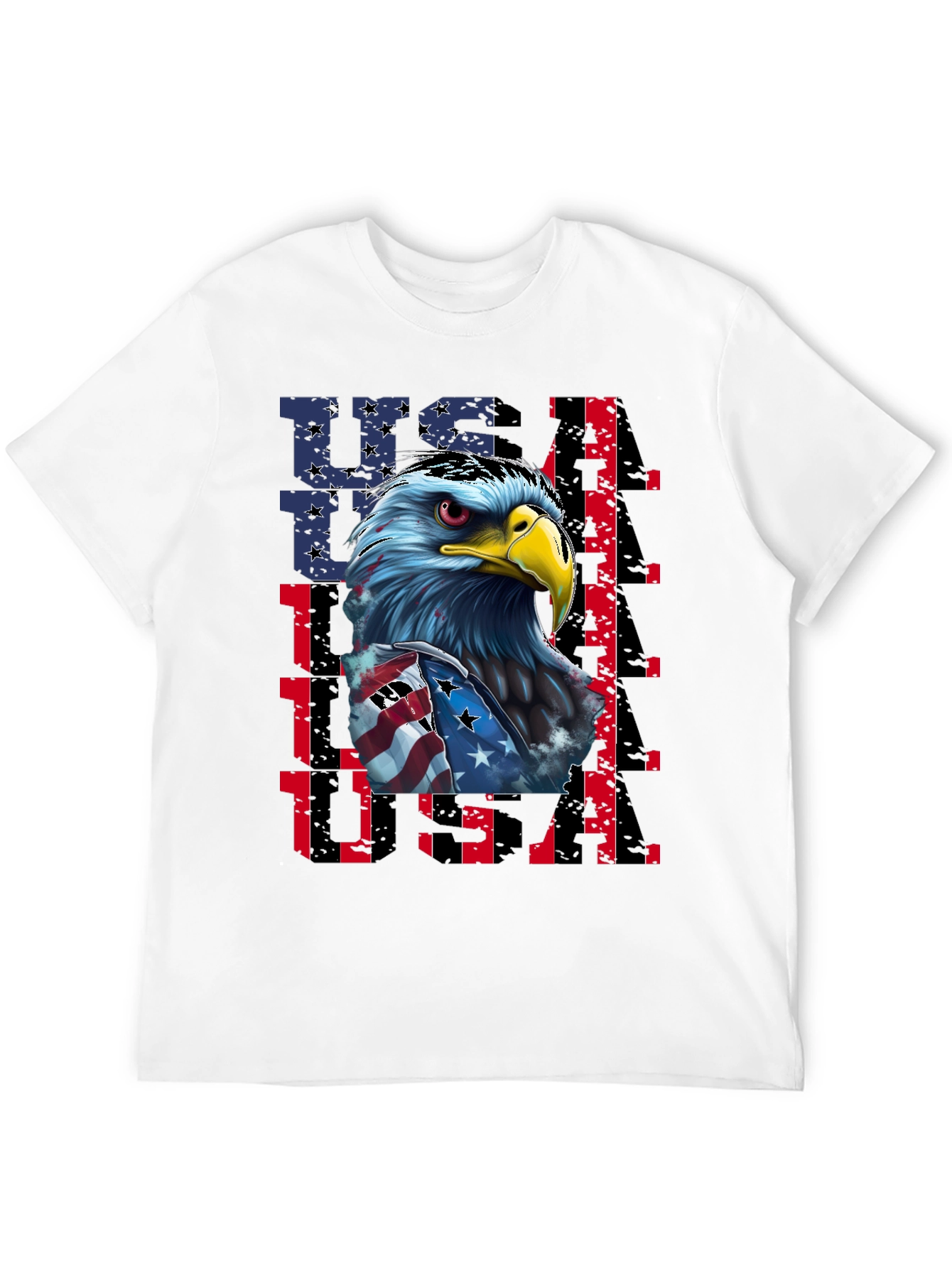 Patriotic Eagle USA Graphic Print Mens T-Shirt