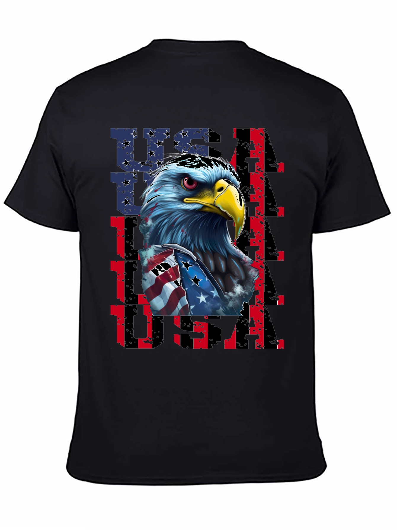 Patriotic Eagle USA Graphic Print Mens T-Shirt