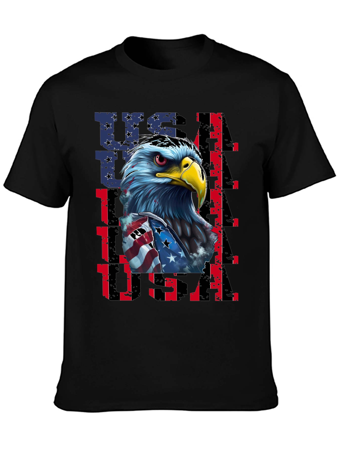 Patriotic Eagle USA Graphic Print Mens T-Shirt