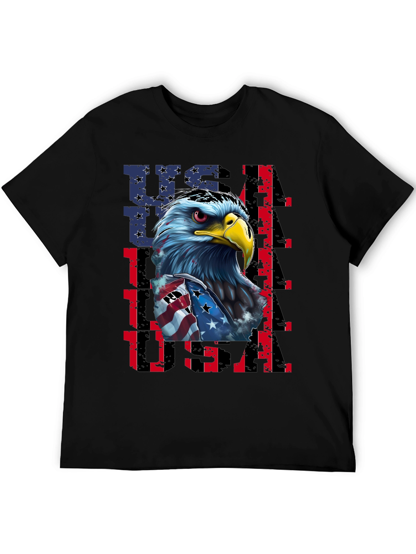 Patriotic Eagle USA Graphic Print Mens T-Shirt