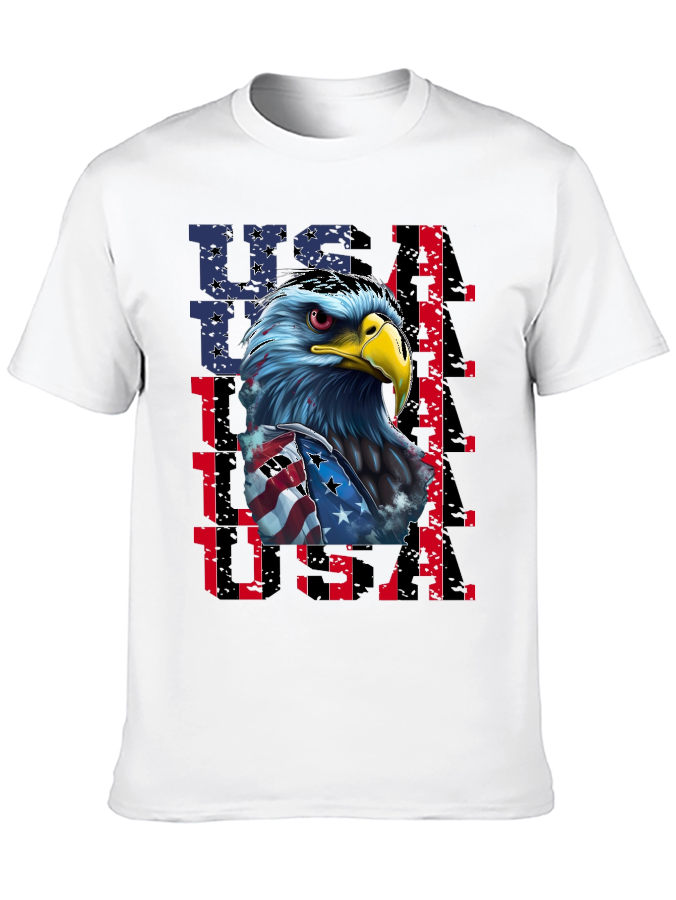 Patriotic Eagle USA Graphic Print Mens T-Shirt