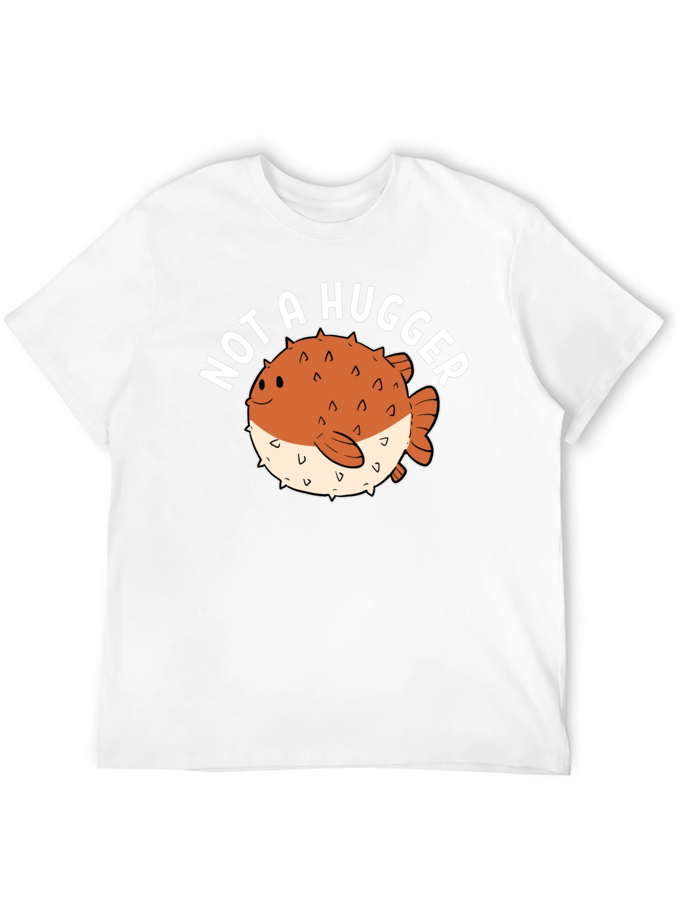 Not a Hugger Pufferfish Graphic Tee - Black