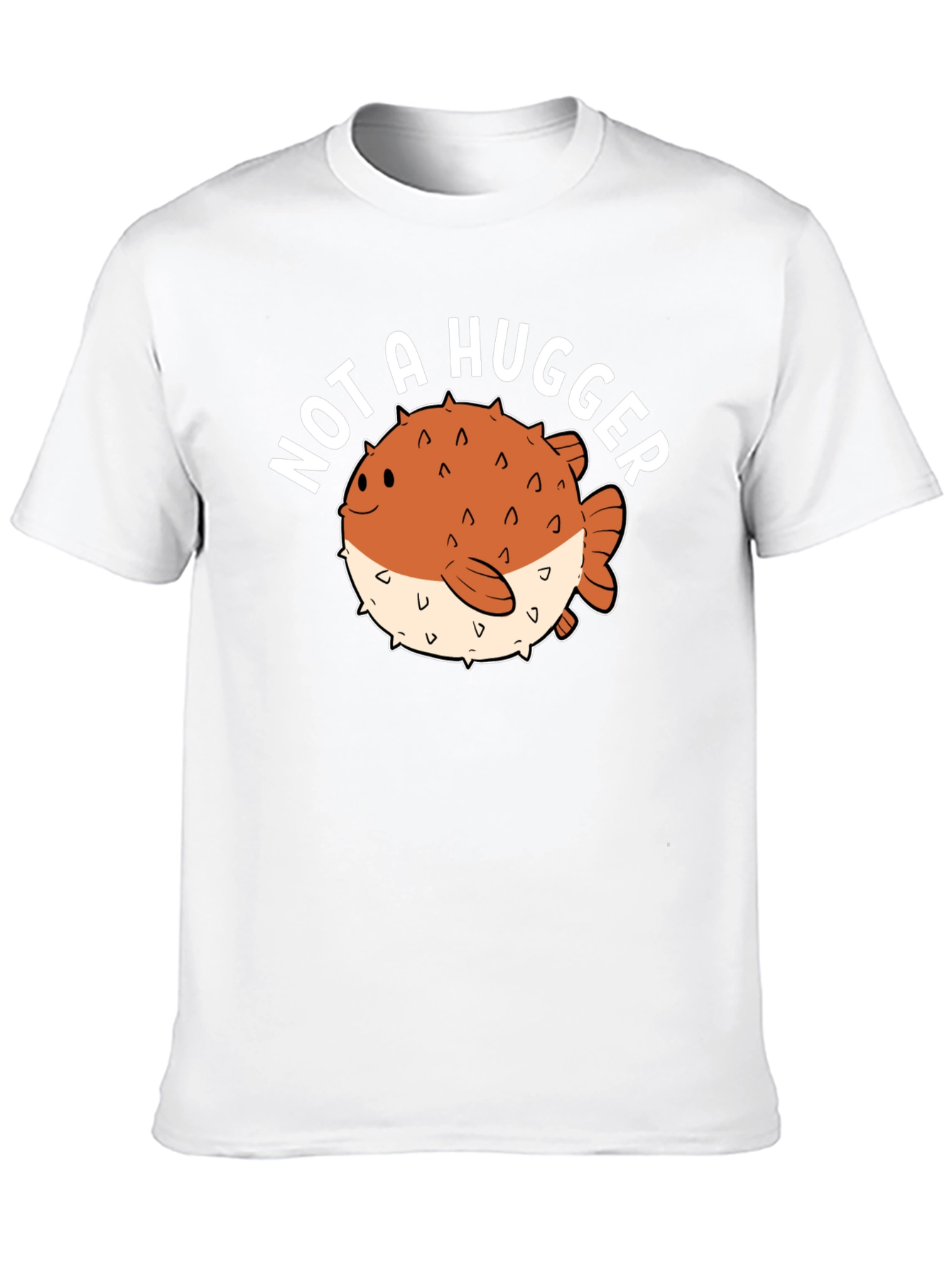 Not a Hugger Pufferfish Graphic Tee - Black