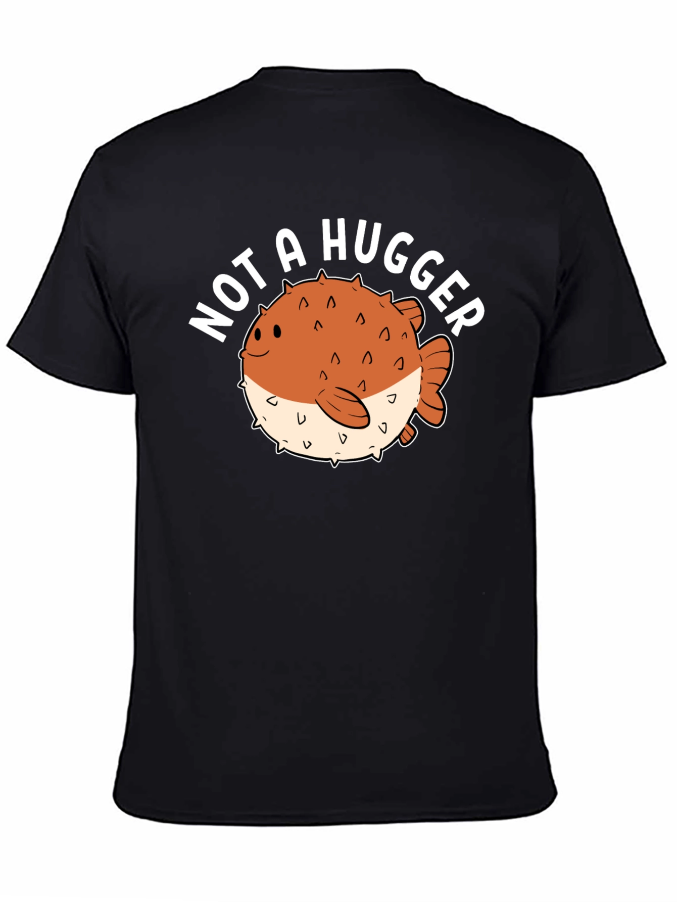 Not a Hugger Pufferfish Graphic Tee - Black