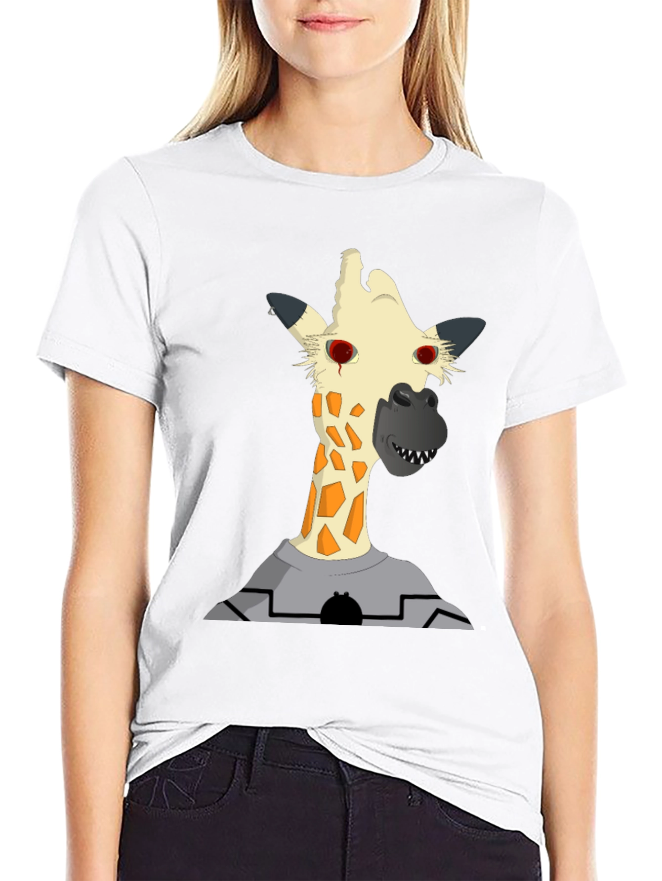 Giraffe Zombie T-Shirt - Mens Black Tee