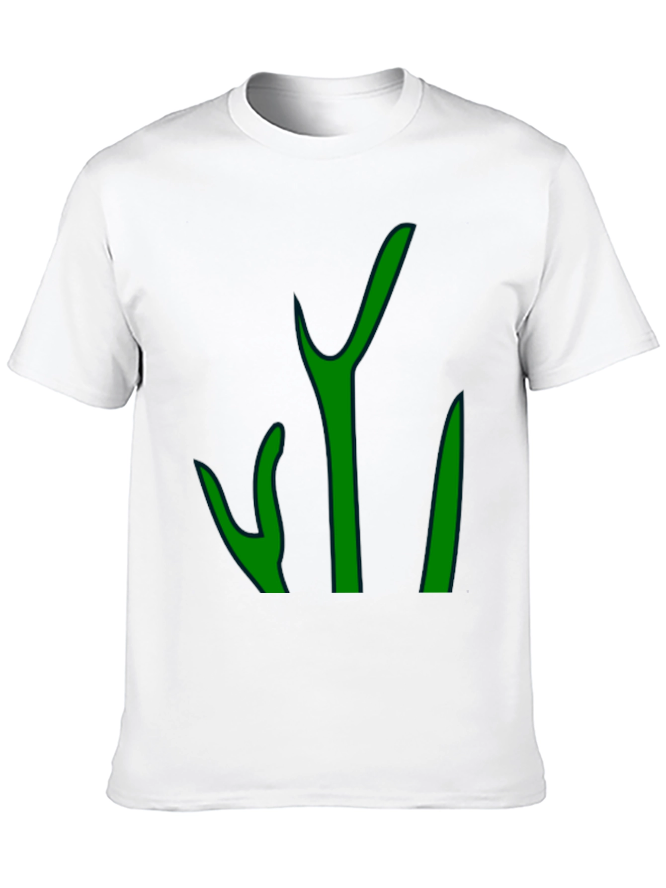 Green Graphic Print Mens Black T-Shirt