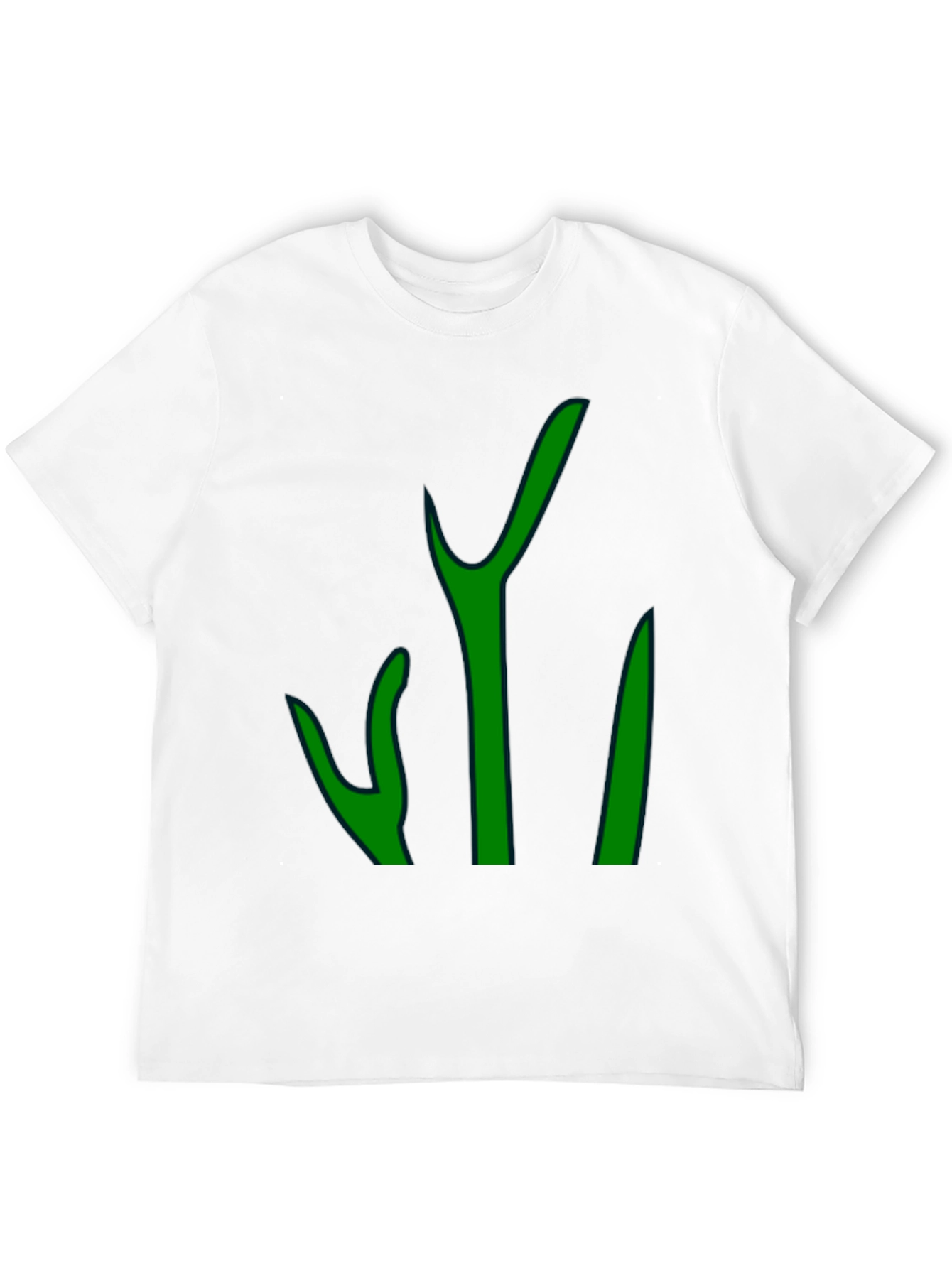 Green Graphic Print Mens Black T-Shirt
