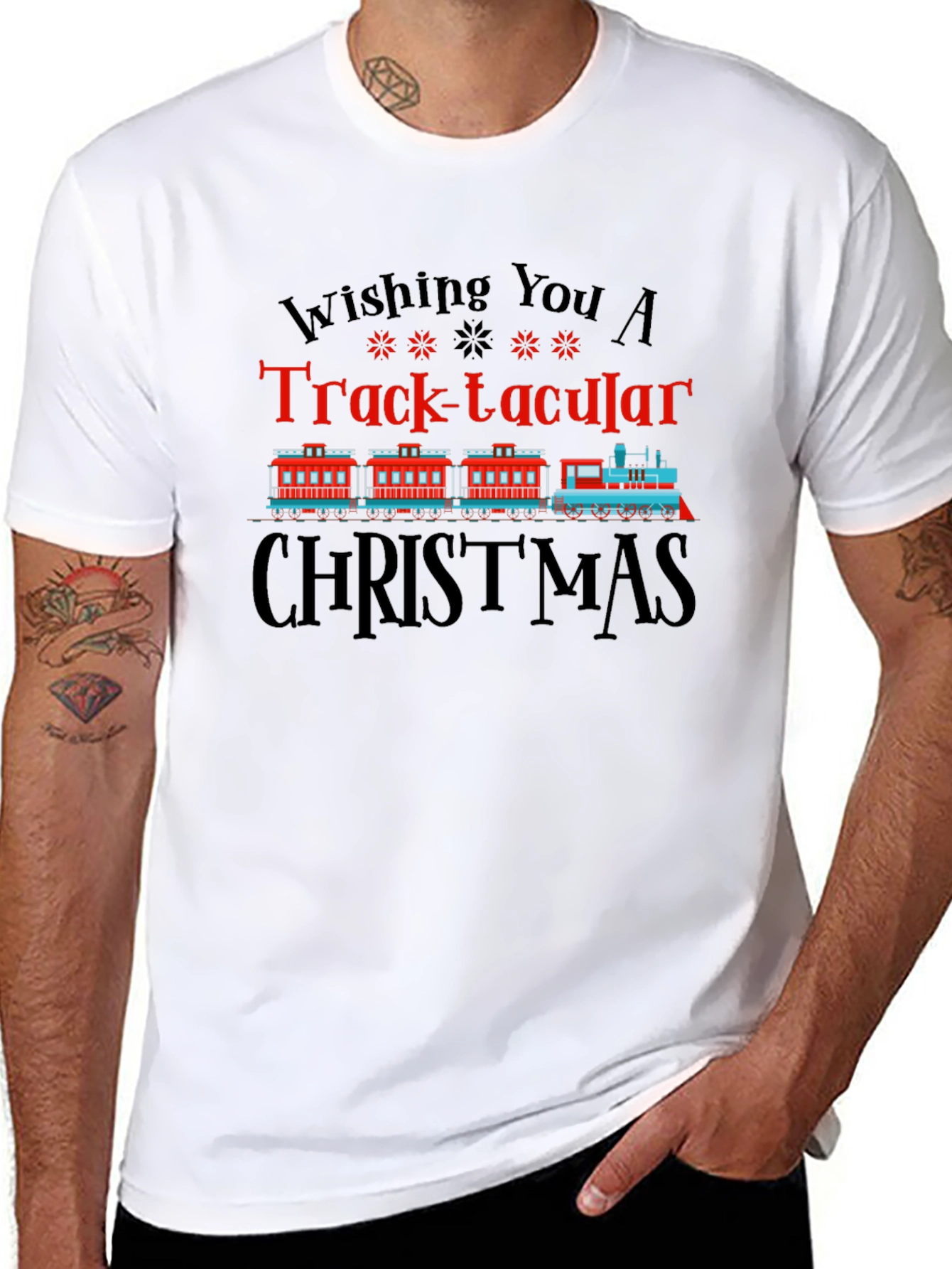 Track-tacular Christmas Train Graphic Tee