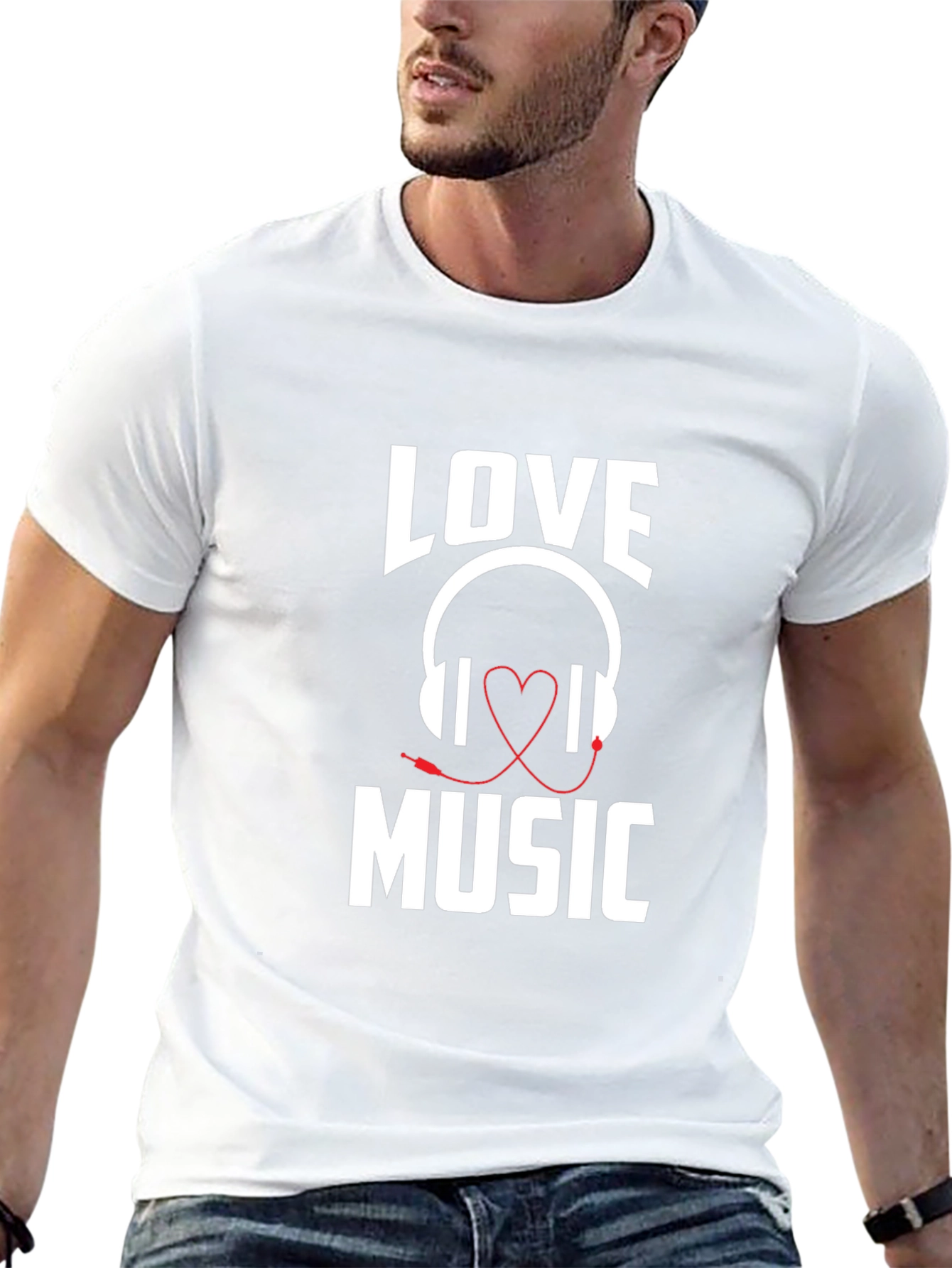 Love Music Graphic Tee - Black Cotton T-Shirt