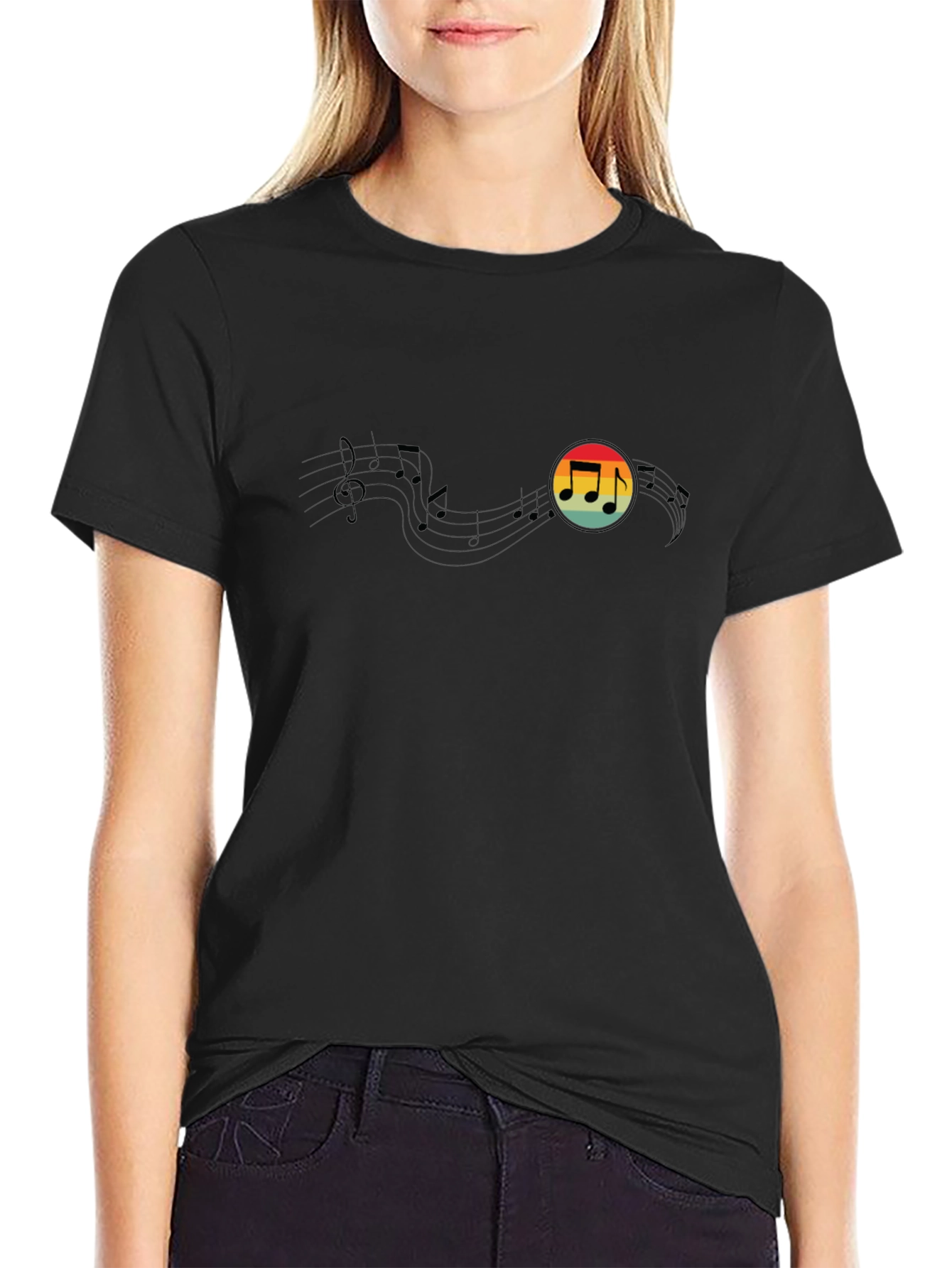 Retro Music Note Graphic Tee