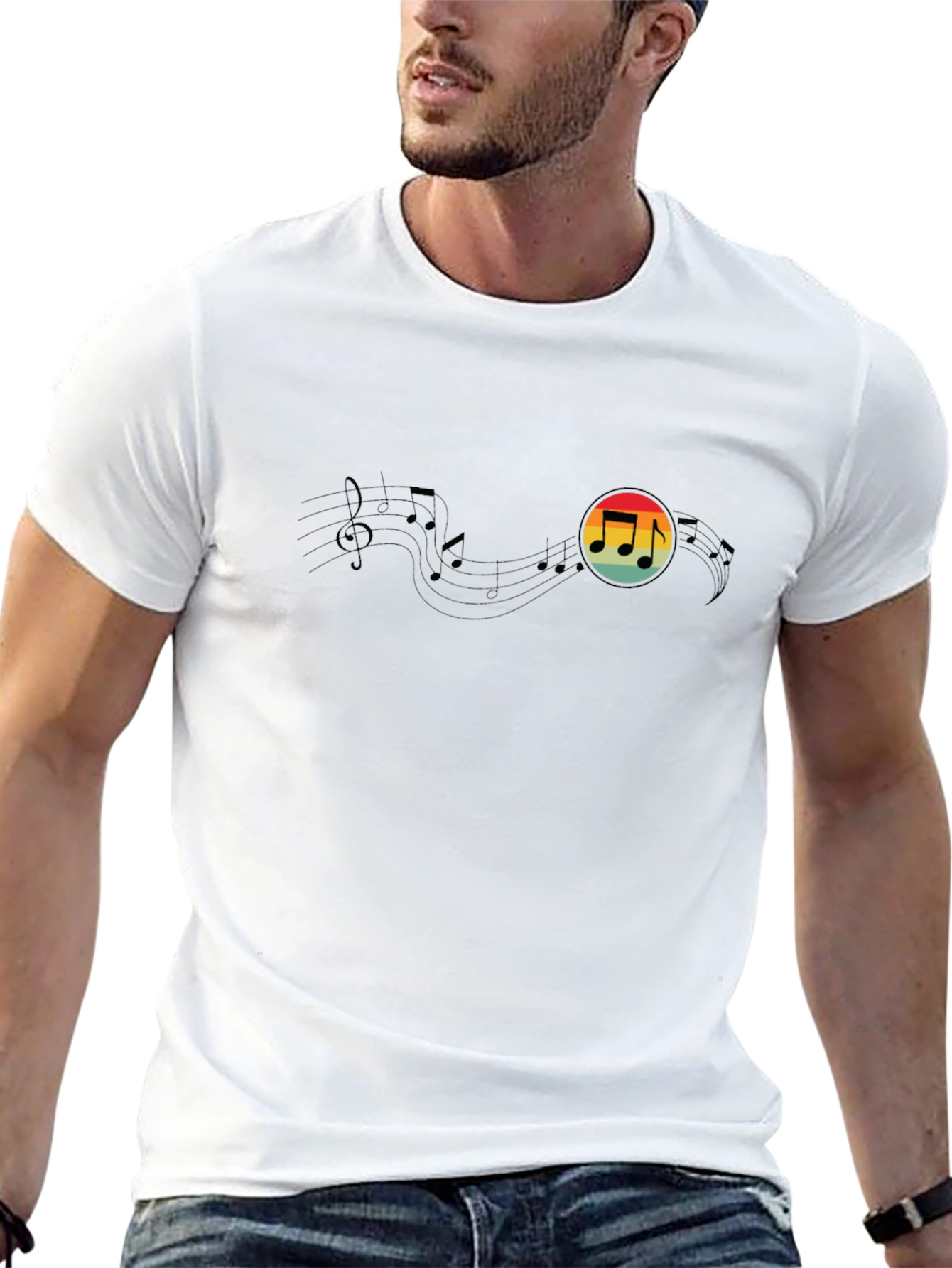 Retro Music Note Graphic Tee
