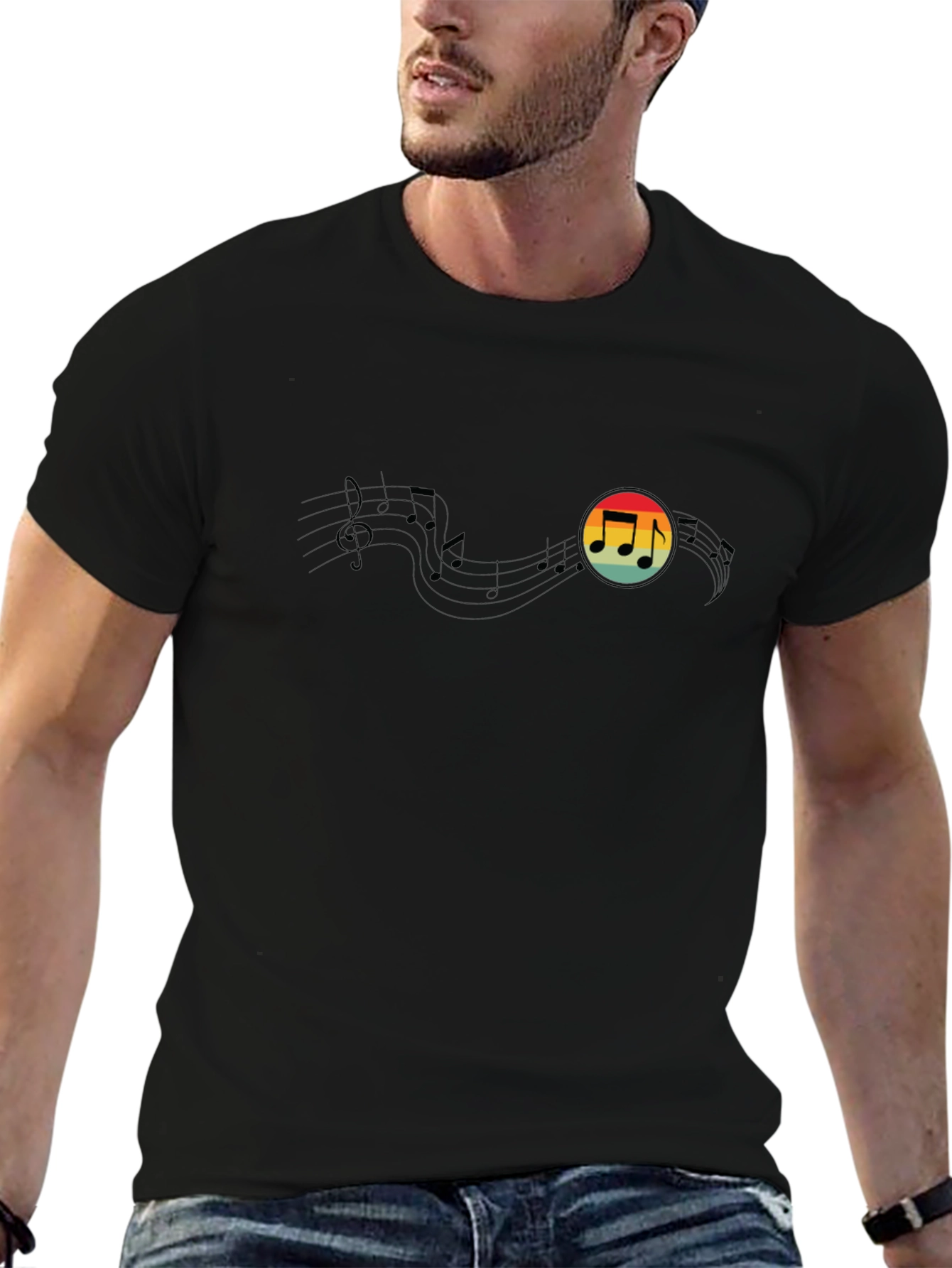 Retro Music Note Graphic Tee