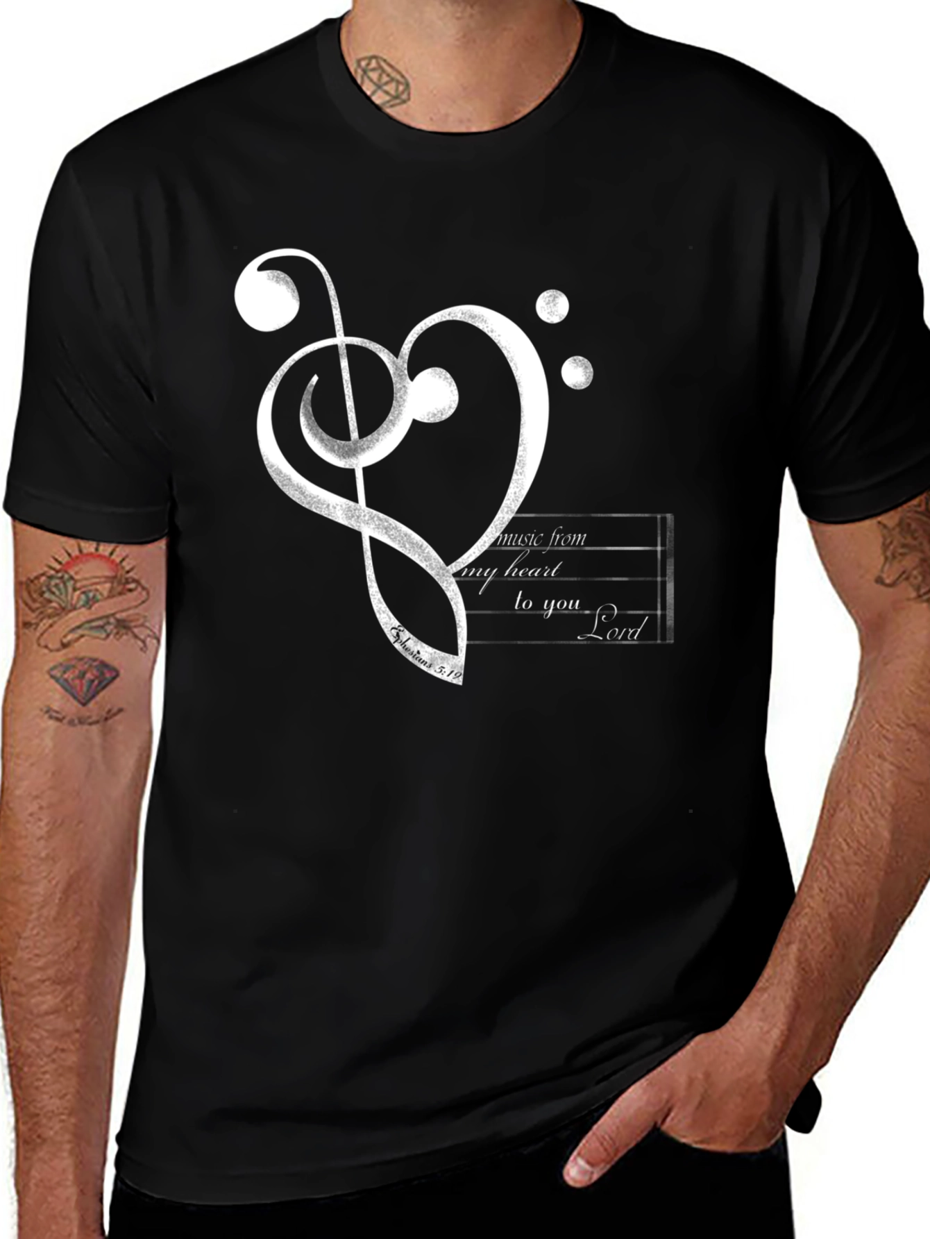 Musical Heart Graphic Tee - Christian T-Shirt