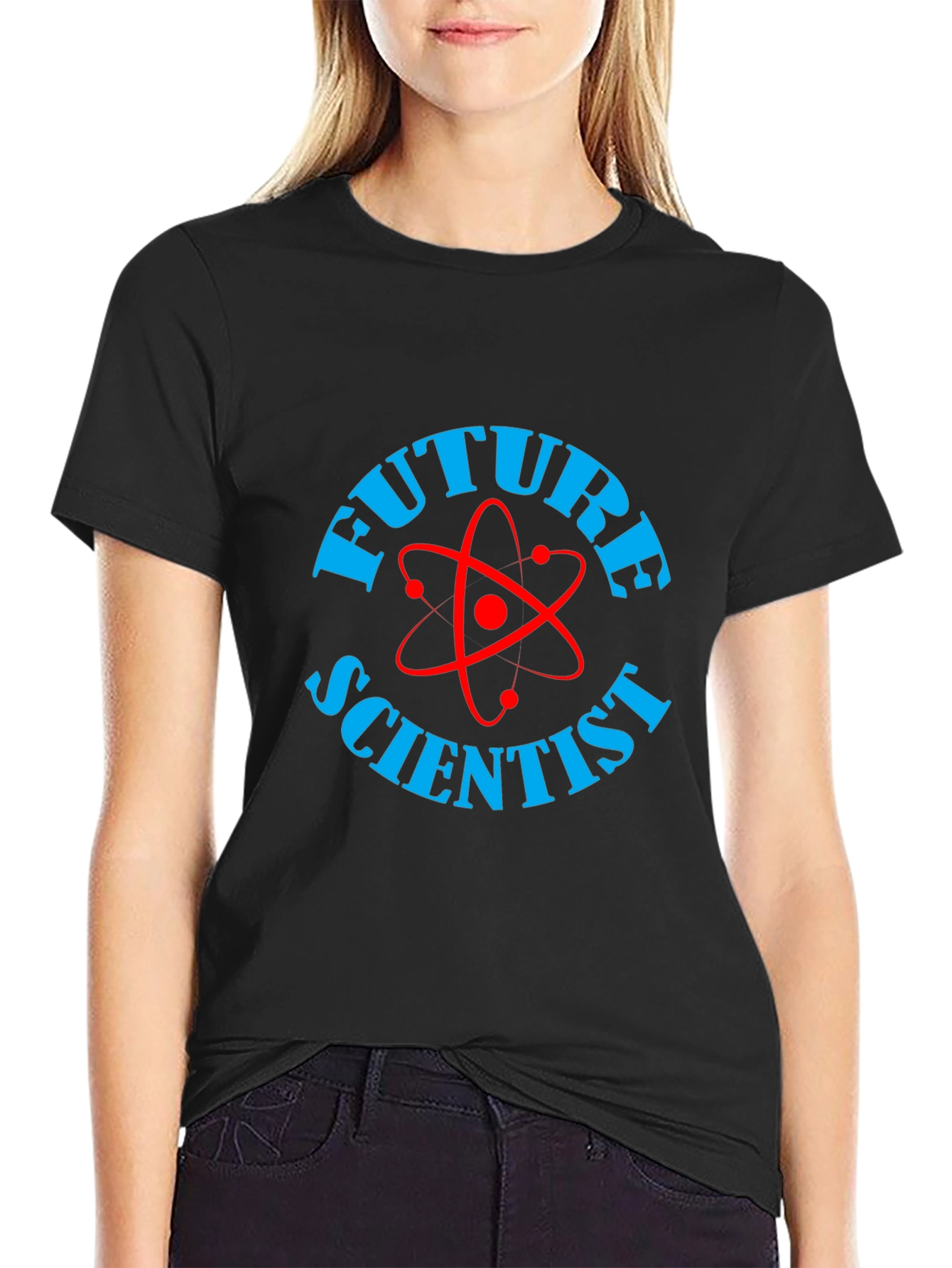 Future Scientist Graphic Tee - Black Cotton T-Shirt
