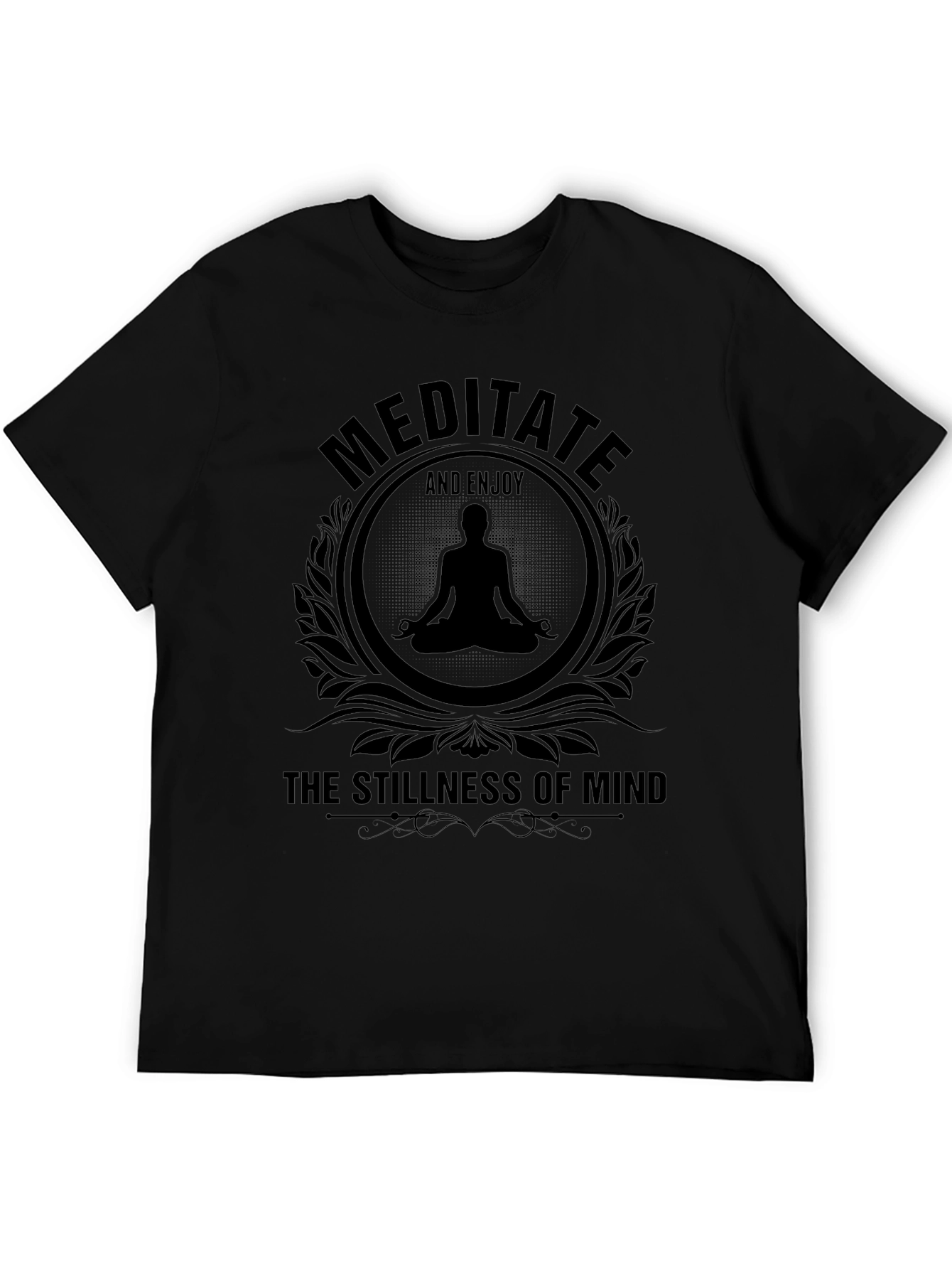 Meditate Stillness Mind Black T-Shirt