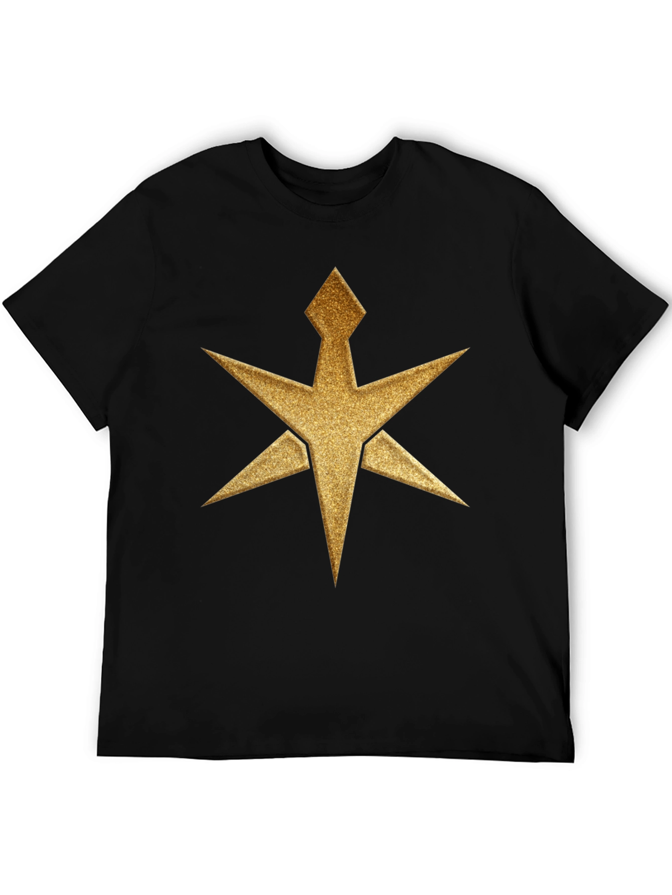 Gold Starburst Graphic Tee - Black Cotton Blend