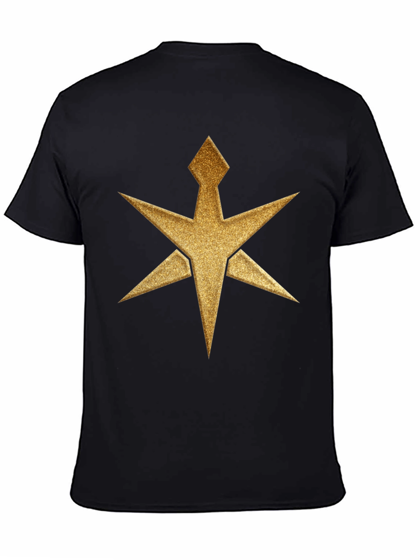 Gold Starburst Graphic Tee - Black Cotton Blend