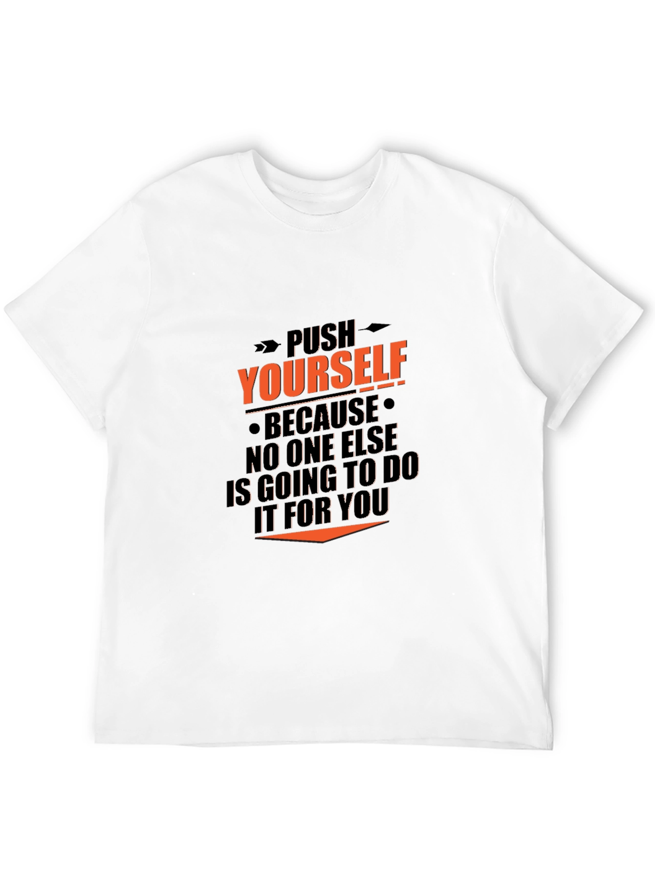 Motivational Black T-Shirt - Push Yourself Graphic Tee
