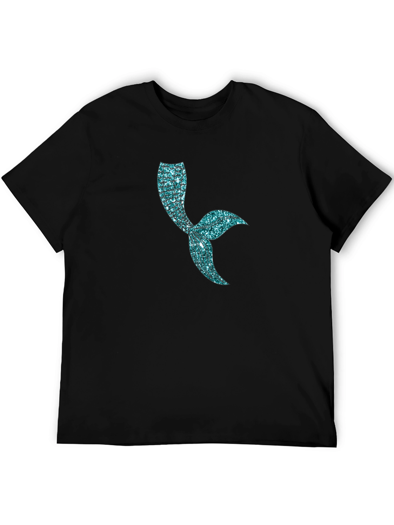 Mermaid Tail Graphic T-Shirt - Shimmering Blue Design