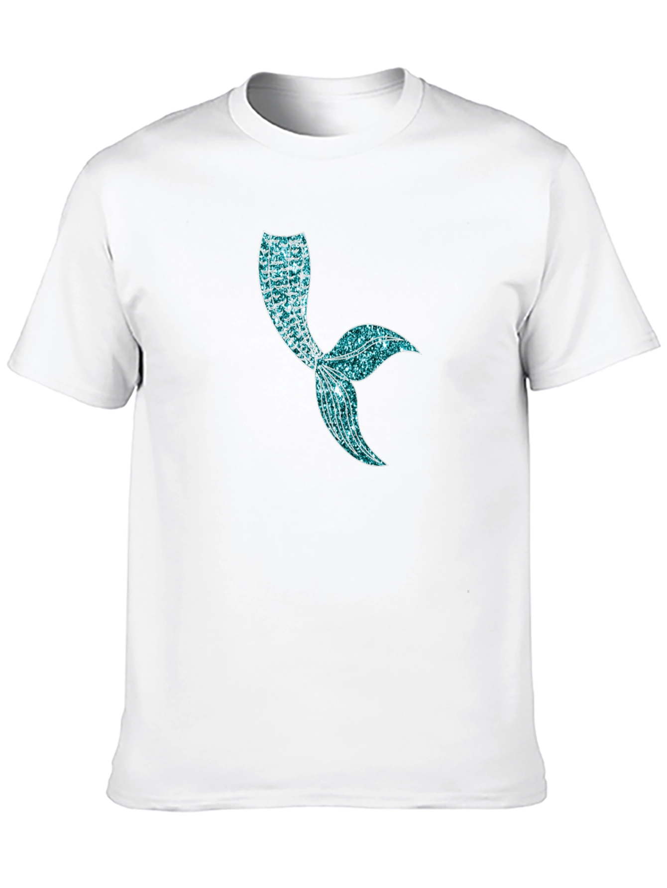 Mermaid Tail Graphic T-Shirt - Shimmering Blue Design