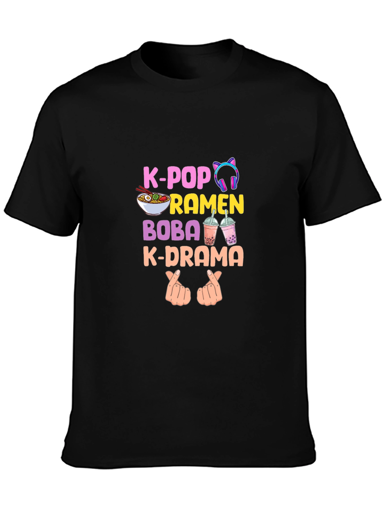 K-Pop Ramen Boba K-Drama Graphic T-Shirt