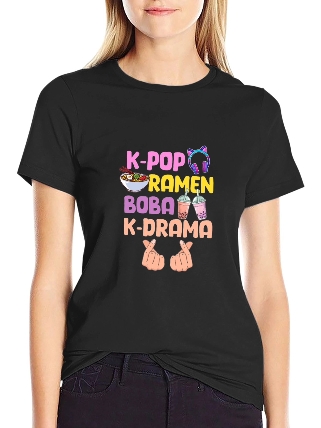 K-Pop Ramen Boba K-Drama Graphic T-Shirt