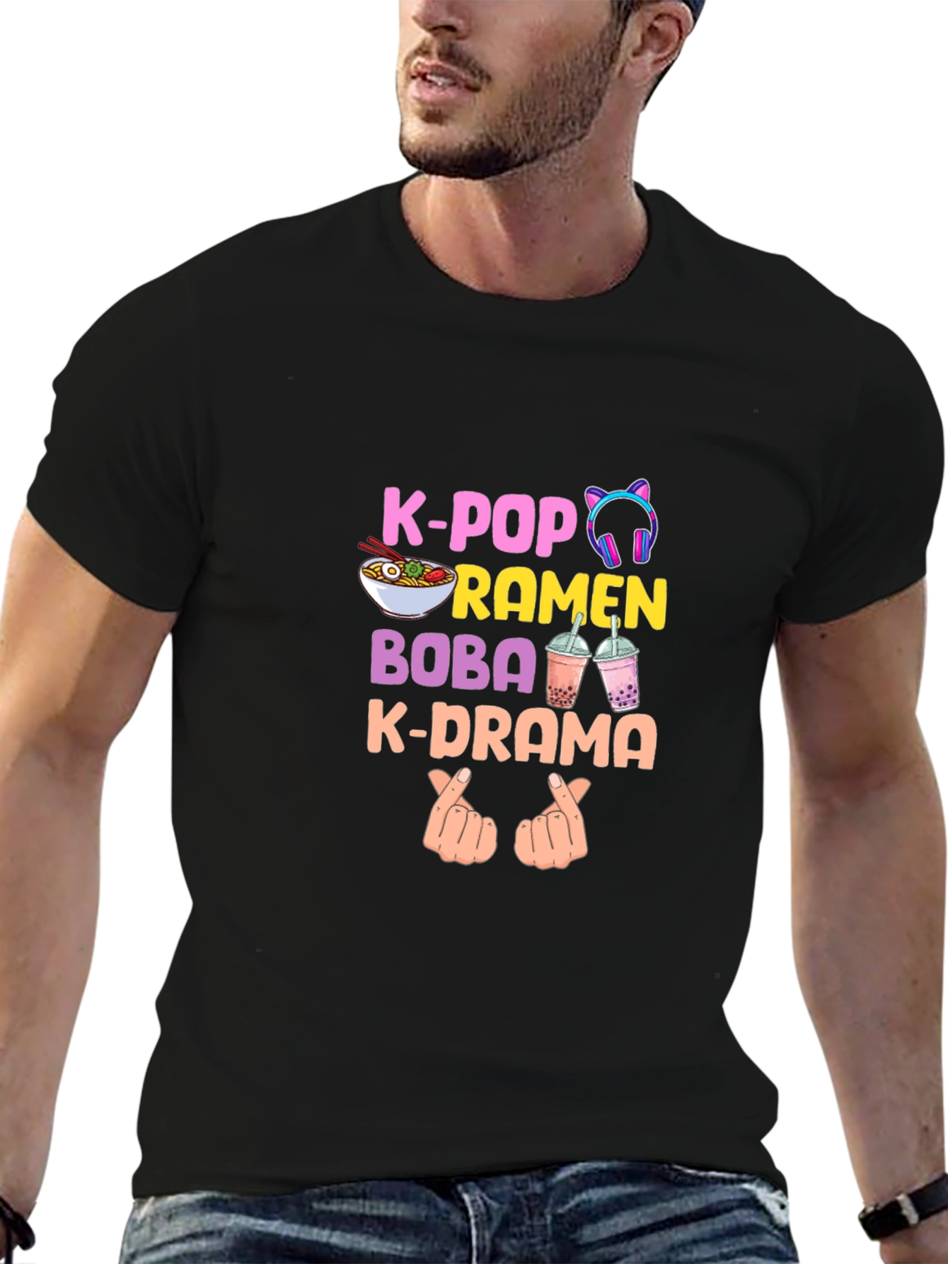 K-Pop Ramen Boba K-Drama Graphic T-Shirt