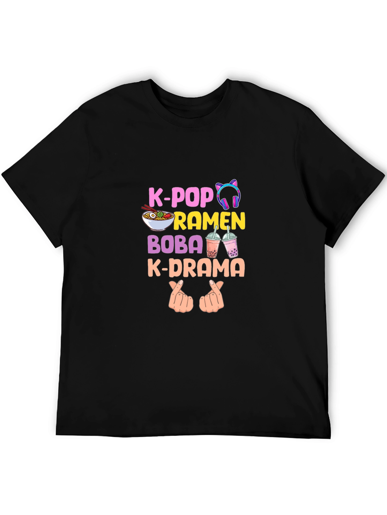 K-Pop Ramen Boba K-Drama Graphic T-Shirt