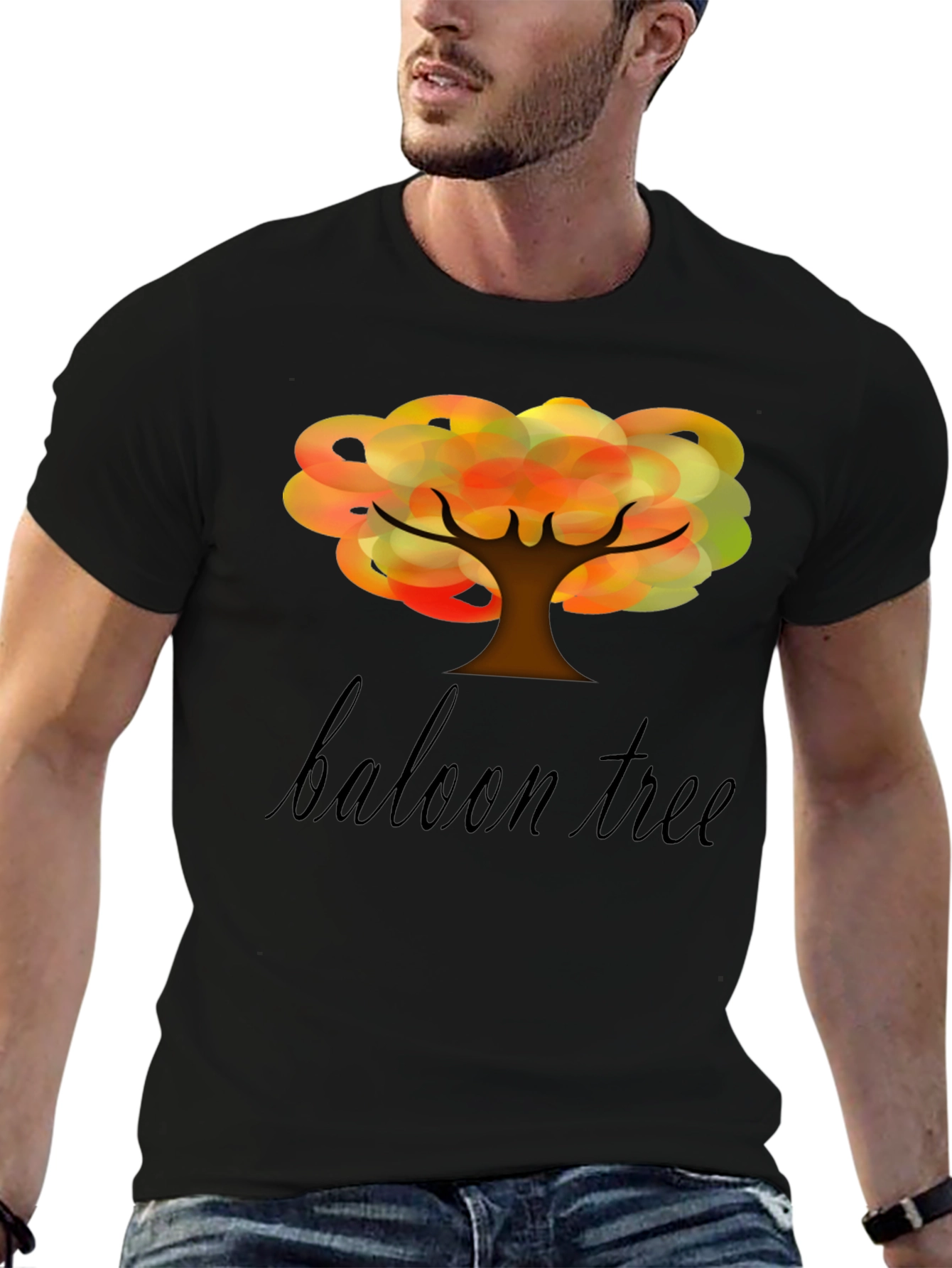 Balloon Tree Graphic Tee - Unique Design