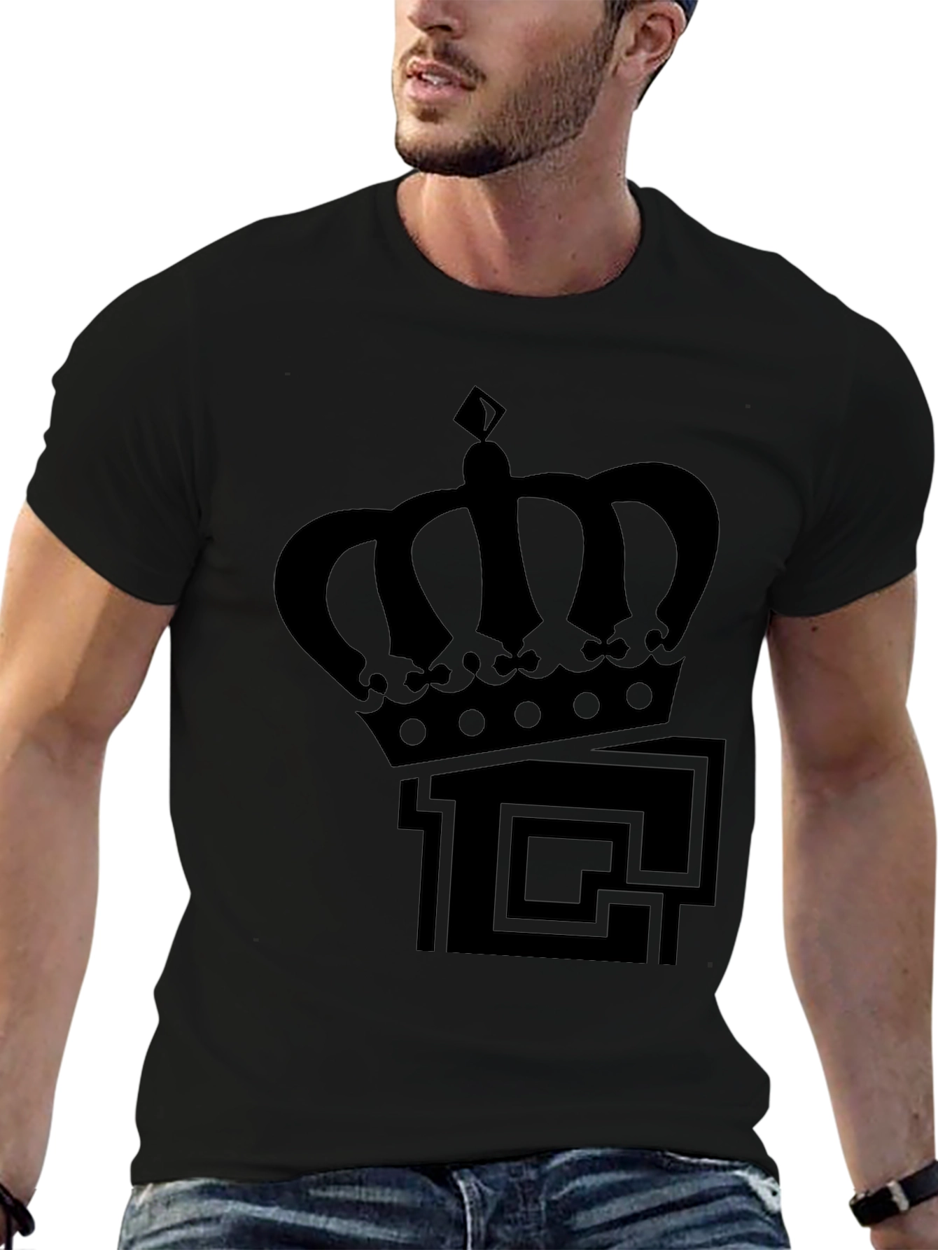 Crown Logo Black T-Shirt - Mens Fashion Tee