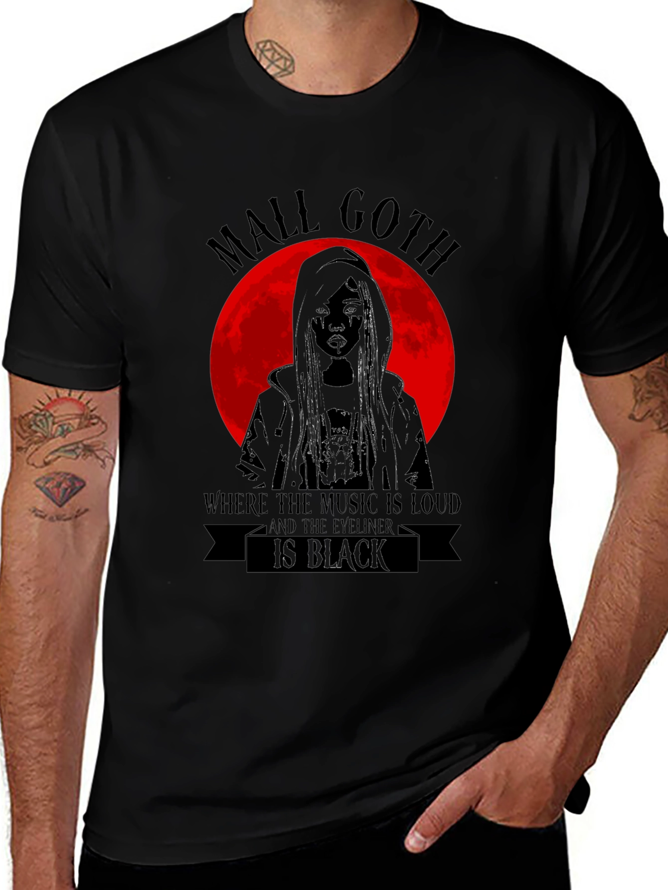 Mall Goth Graphic Tee - Loud Music Black Eyeliner