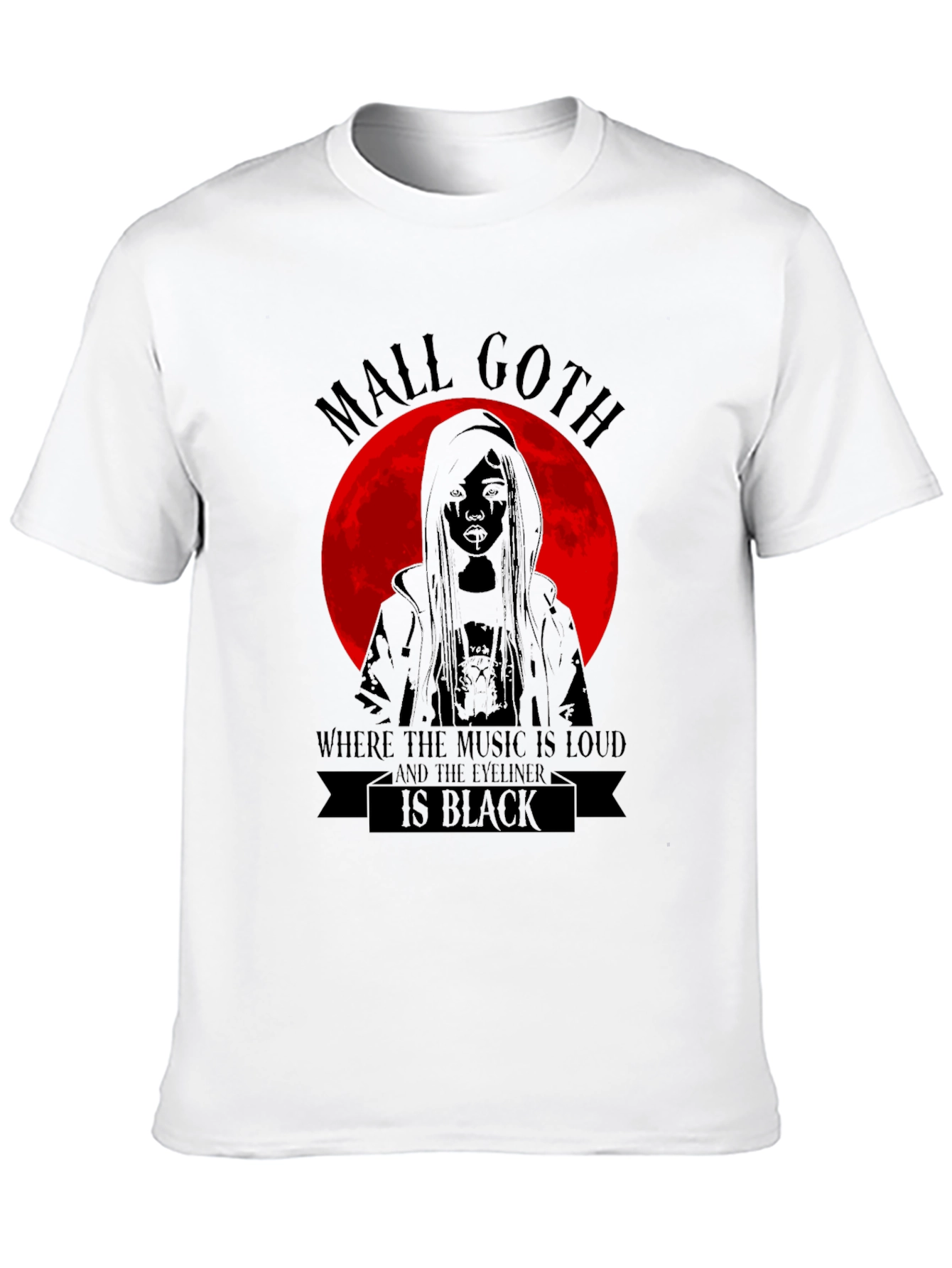 Mall Goth Graphic Tee - Loud Music Black Eyeliner