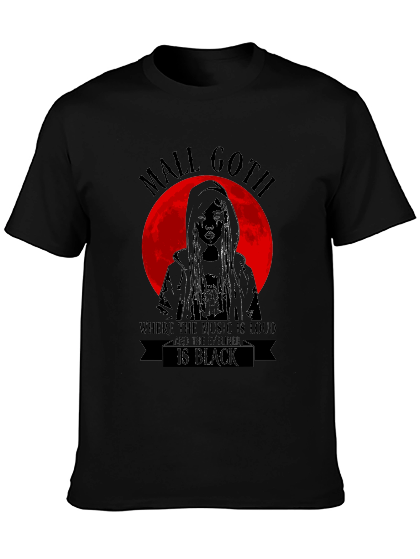 Mall Goth Graphic Tee - Loud Music Black Eyeliner