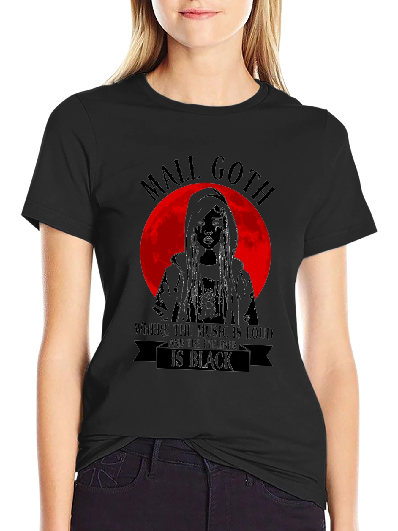 Mall Goth Graphic Tee - Loud Music Black Eyeliner