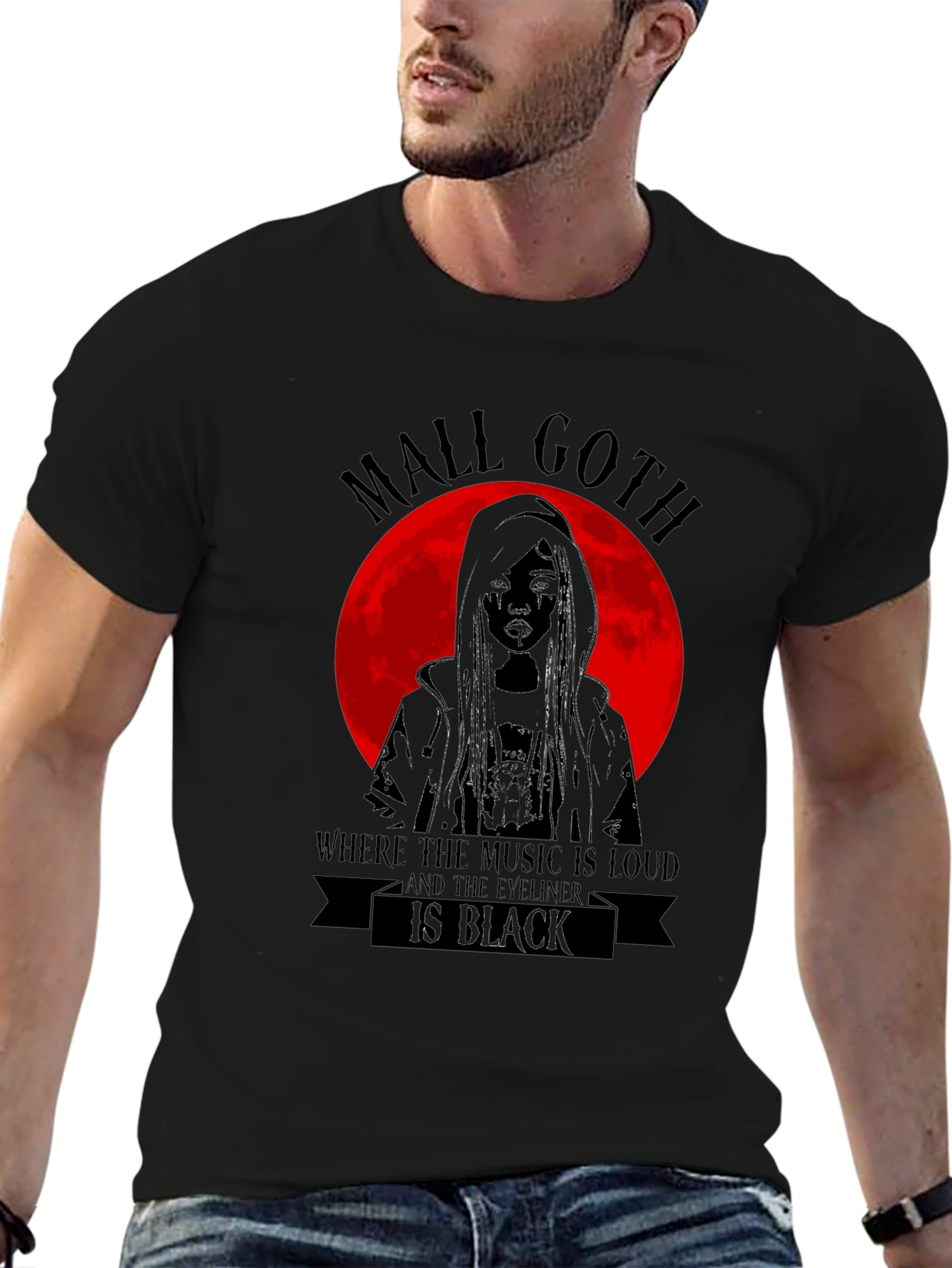 Mall Goth Graphic Tee - Loud Music Black Eyeliner